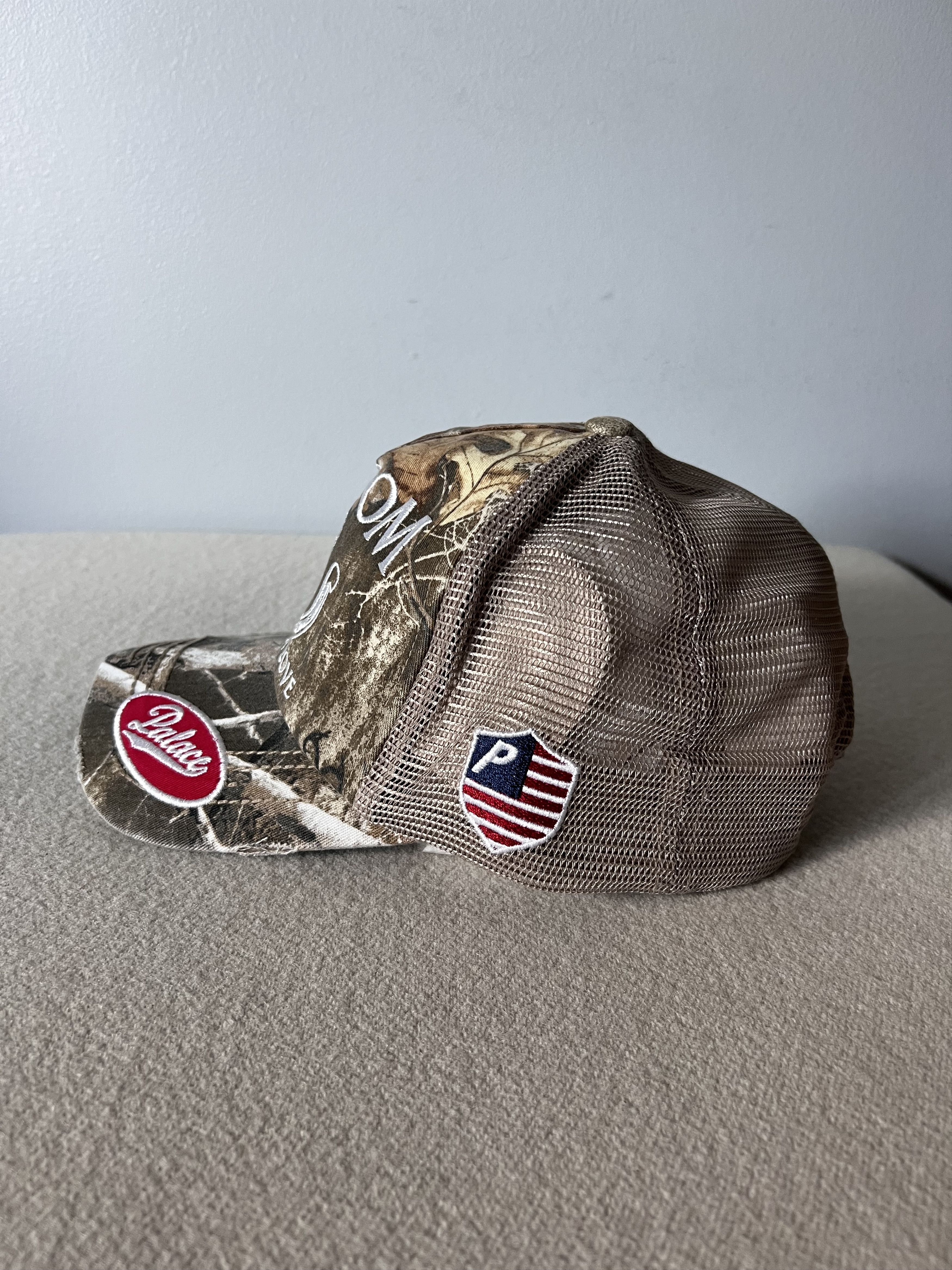Palace Palace Skateboards Freedom Distressed Trucker Hat in Camo Size ONE SIZE - 2 Thumbnail