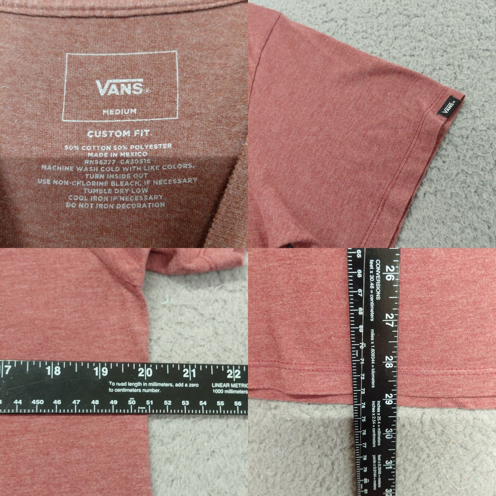 Vans Vans Off The Wall Tshirt Men’s Size M Maroon The Original Since 1966 Skater Shirt Logo Crew Neck Medium Red Size US M / EU 48-50 / 2 - 8 Thumbnail