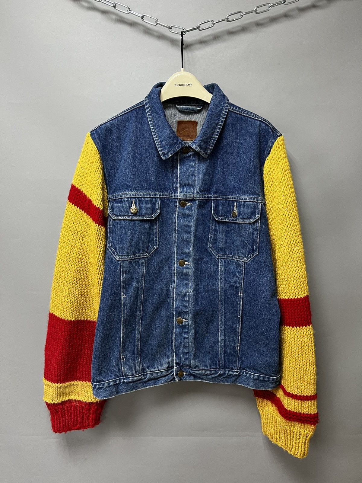 Marlboro × Vintage Vintage Marlboro Denim Jacket with sweater sleeve y2k Size US XL / EU 56 / 4 - 1 Thumbnail