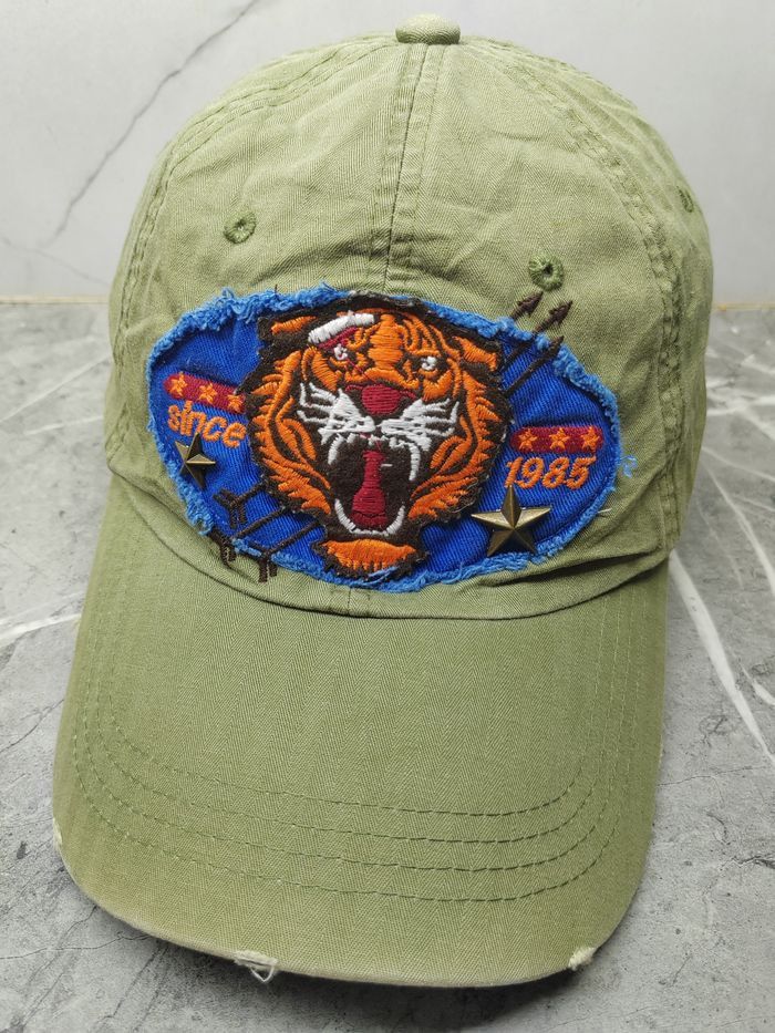 Japanese Brand Vintage Tiger Patch Distressed Style Cap Hat Size ONE SIZE - 1 Thumbnail