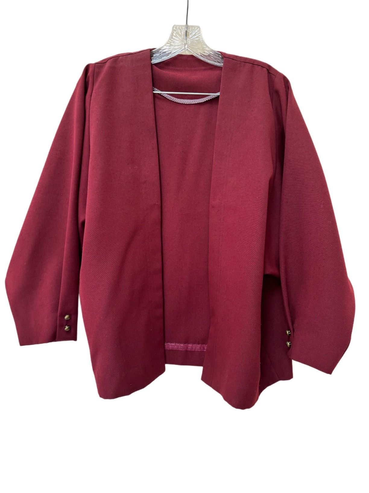 Vintage Women’s S handmade tailored 3 piece vintage burgundy set Size 32" / US 10 / IT 46 - 5 Thumbnail