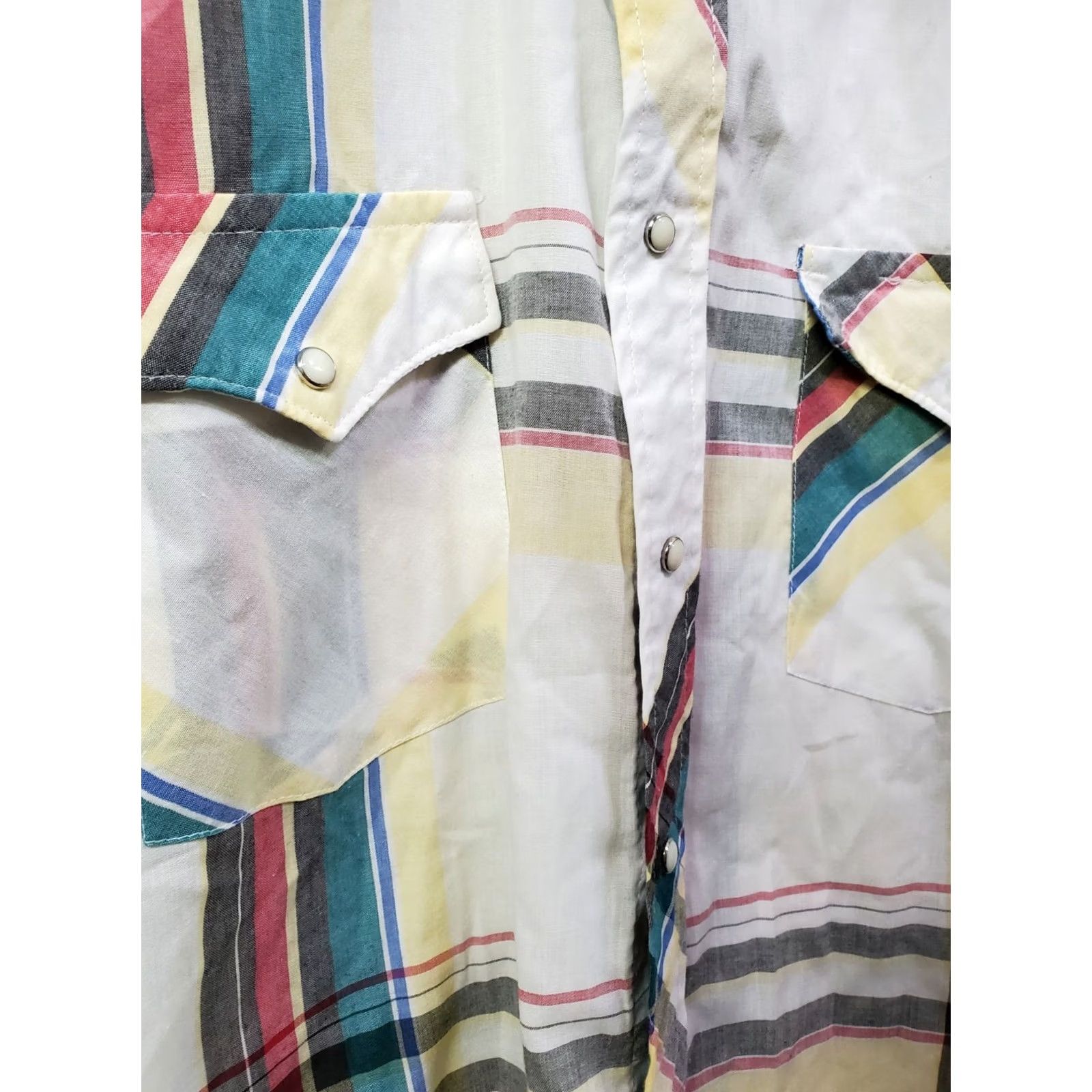Wrangler VINTAGE Wrangler Western Shirt Men’s Small Short Sleeve Pearl Snap Pockets Size US S / EU 44-46 / 1 - 4 Thumbnail