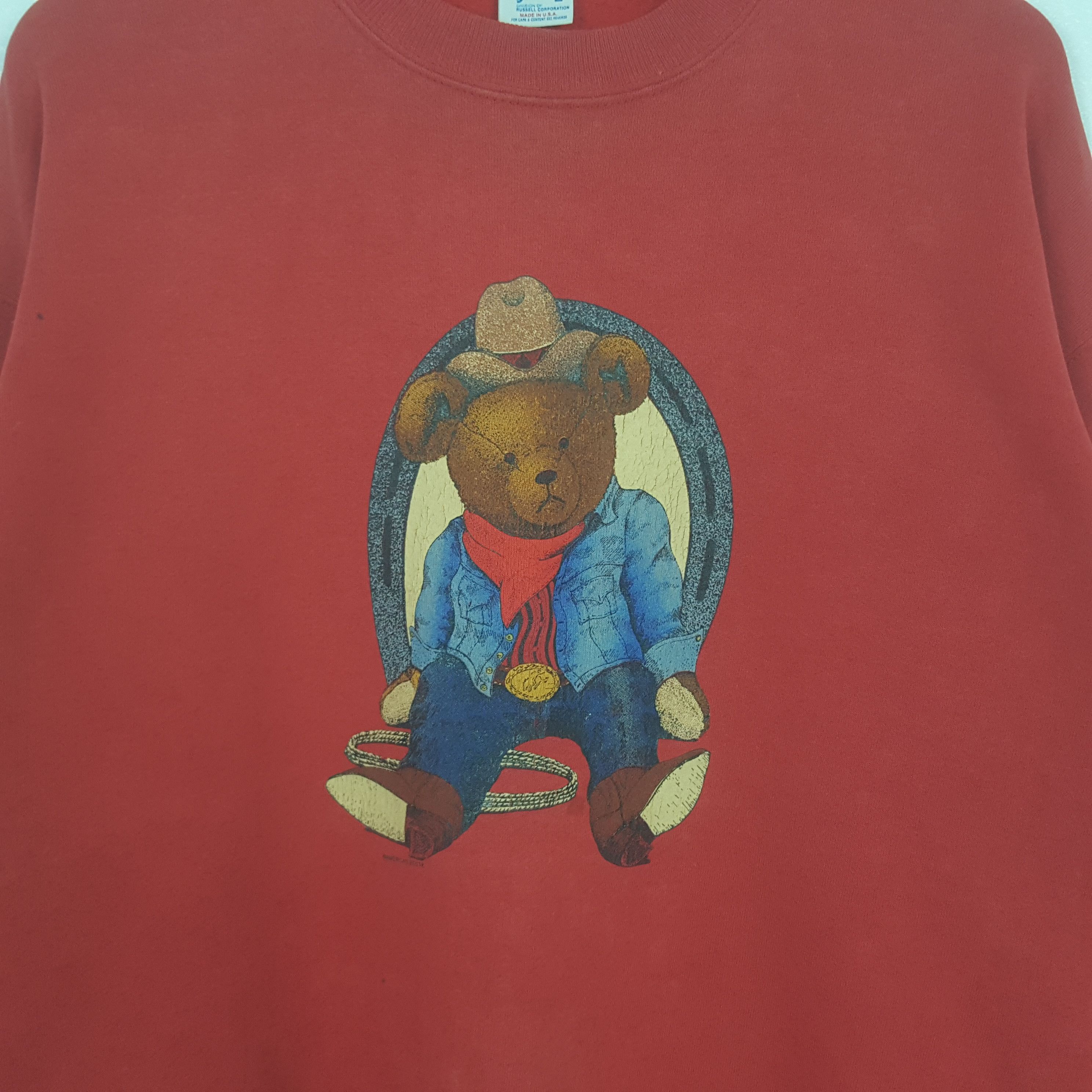 Jerzees Vintage 90's Bear Western Sweatshirt C323N5 Size US L / EU 52-54 / 3 - 2 Thumbnail