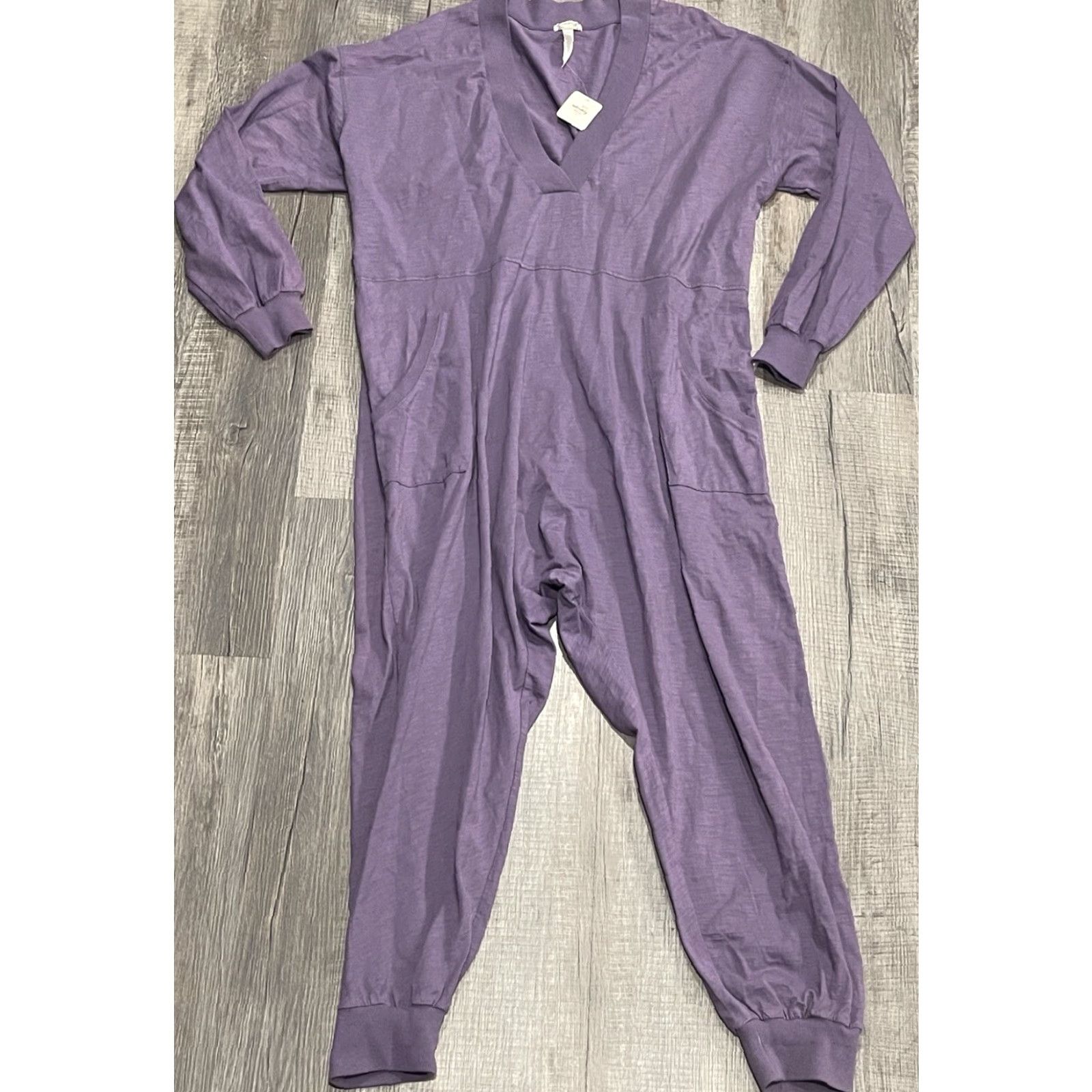 Free People FREE PEOPLE Oversized Jumpsuit Purple Size Medium Womens Size 32" / US 10 / IT 46 - 4 Thumbnail