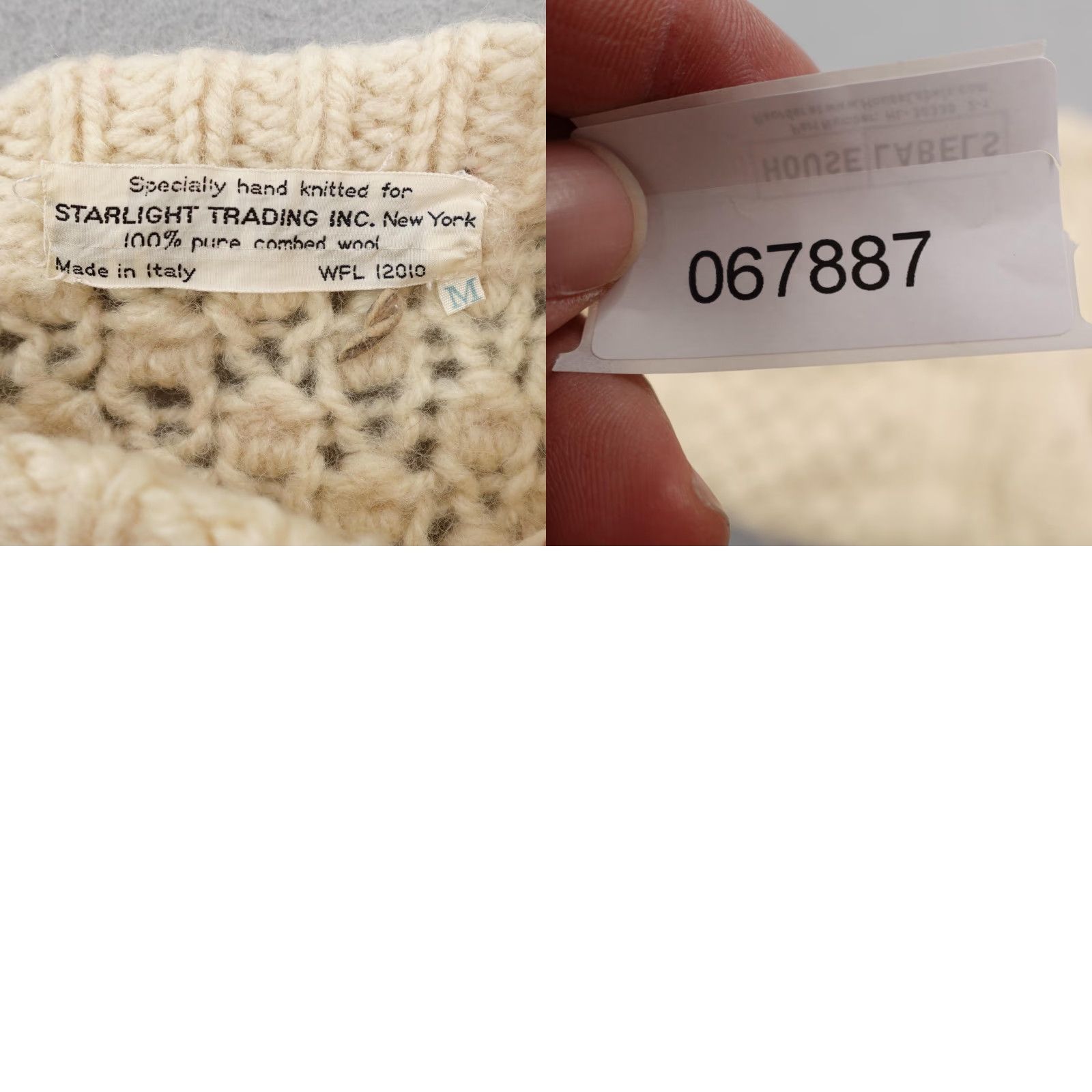 Vintage VINTAGE Starlight Trading Sweater Womens Medium Beige Hand Cable Knit Wool Italy Size M / US 6-8 / IT 42-44 - 8 Thumbnail