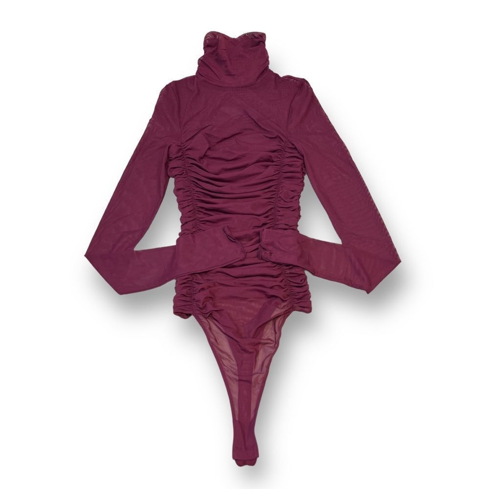Free People Free People Ruched Sheer Bodysuit Size Extra Small Size XS / US 0-2 / IT 36-38 - 1 Thumbnail