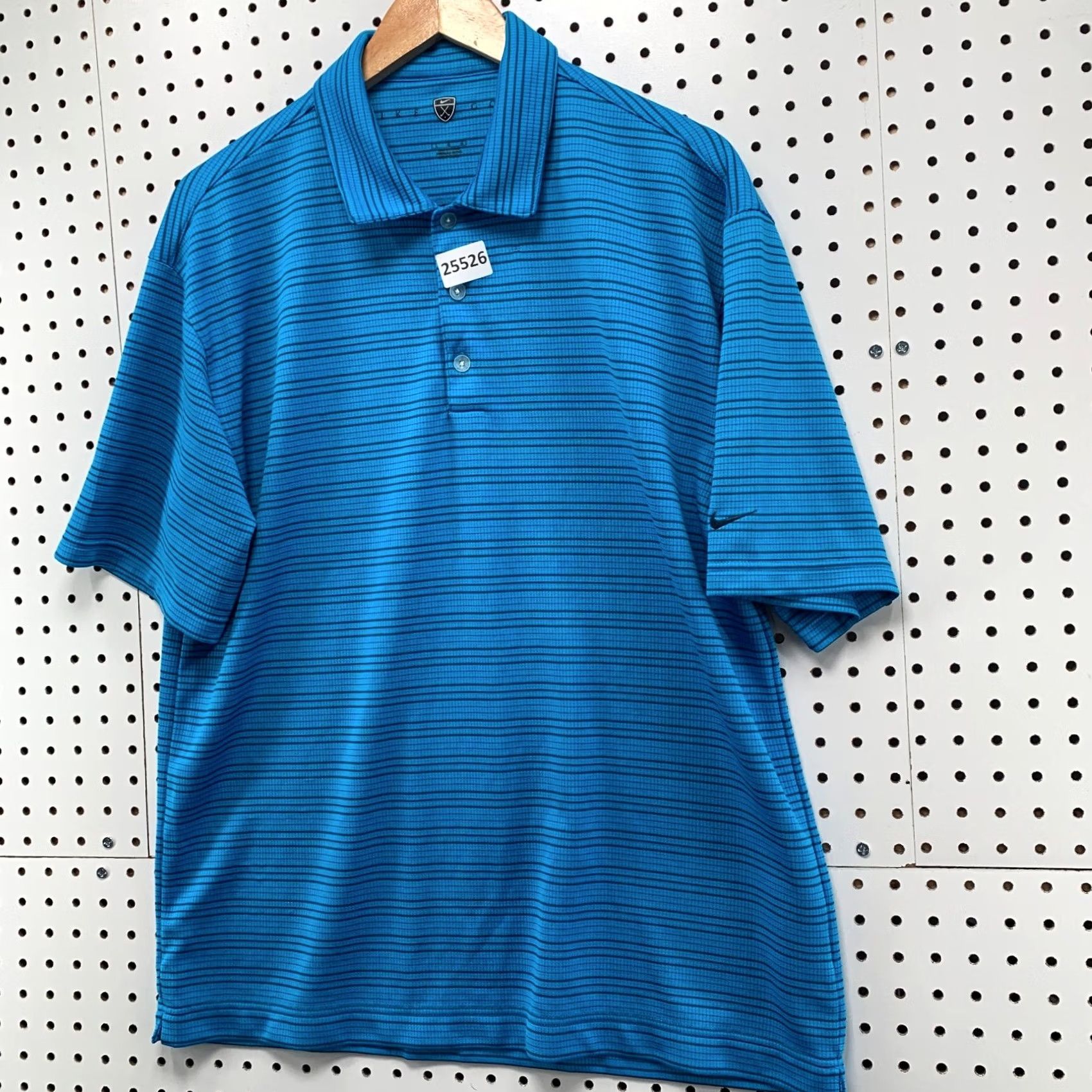 Nike Nike Golf Polo Shirt Mens Large Blue Striped Perforated Tectured Collared 23x31 Size US L / EU 52-54 / 3 - 5 Thumbnail