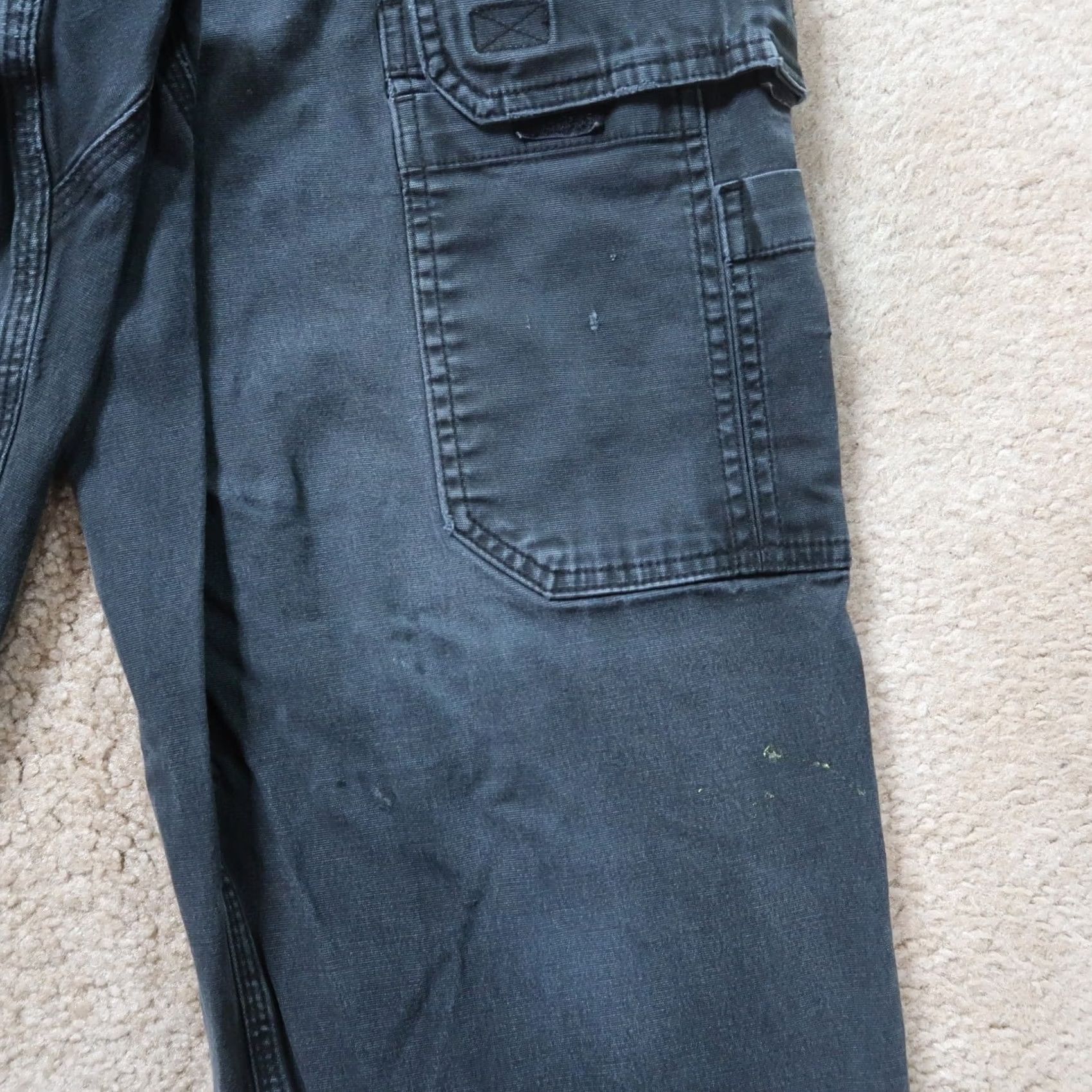 Vintage Duluth Cargo Pants Men 38x34 36x32 Black Workwear Straight Leg 5-Pocket Canvas Cotton Blend Belt Loops Relaxed Vintage No (36) Size US 36 / EU 52 - 2 Thumbnail