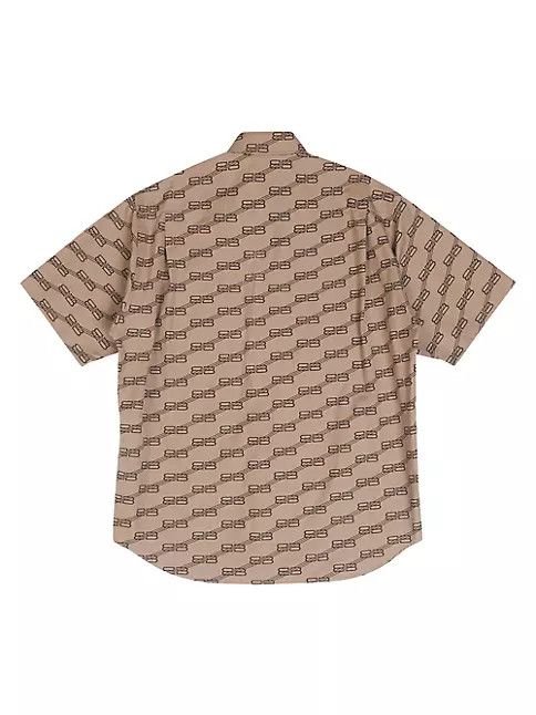 Balenciaga o1la1rc1a0824 BB Monogram Short Sleeve Shirt Large Fit Beige Size S / US 4 / IT 40 - 2 Thumbnail