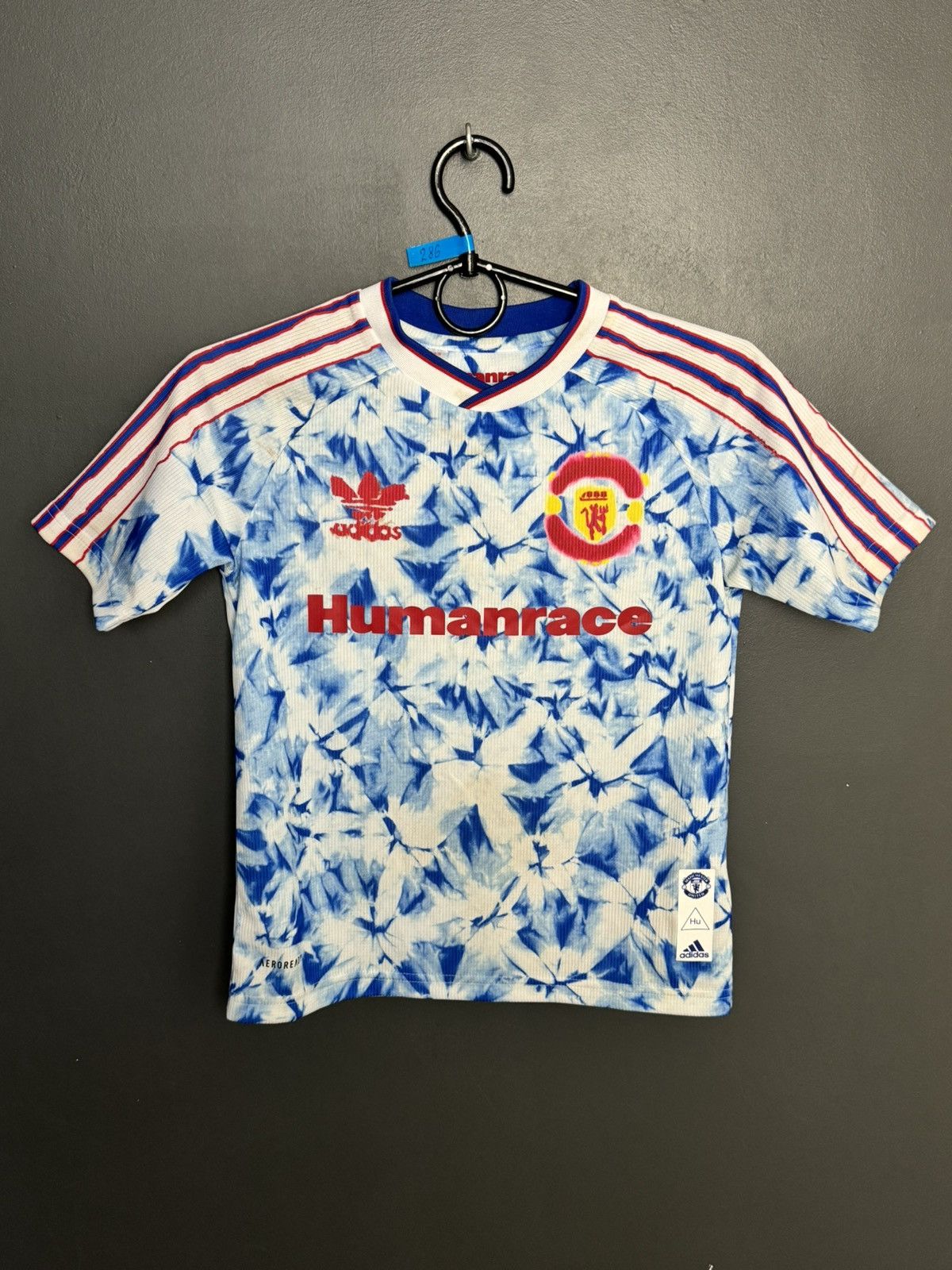 Blue Human Race Manchester United Jersey Adidas Womens HUFC MUFC