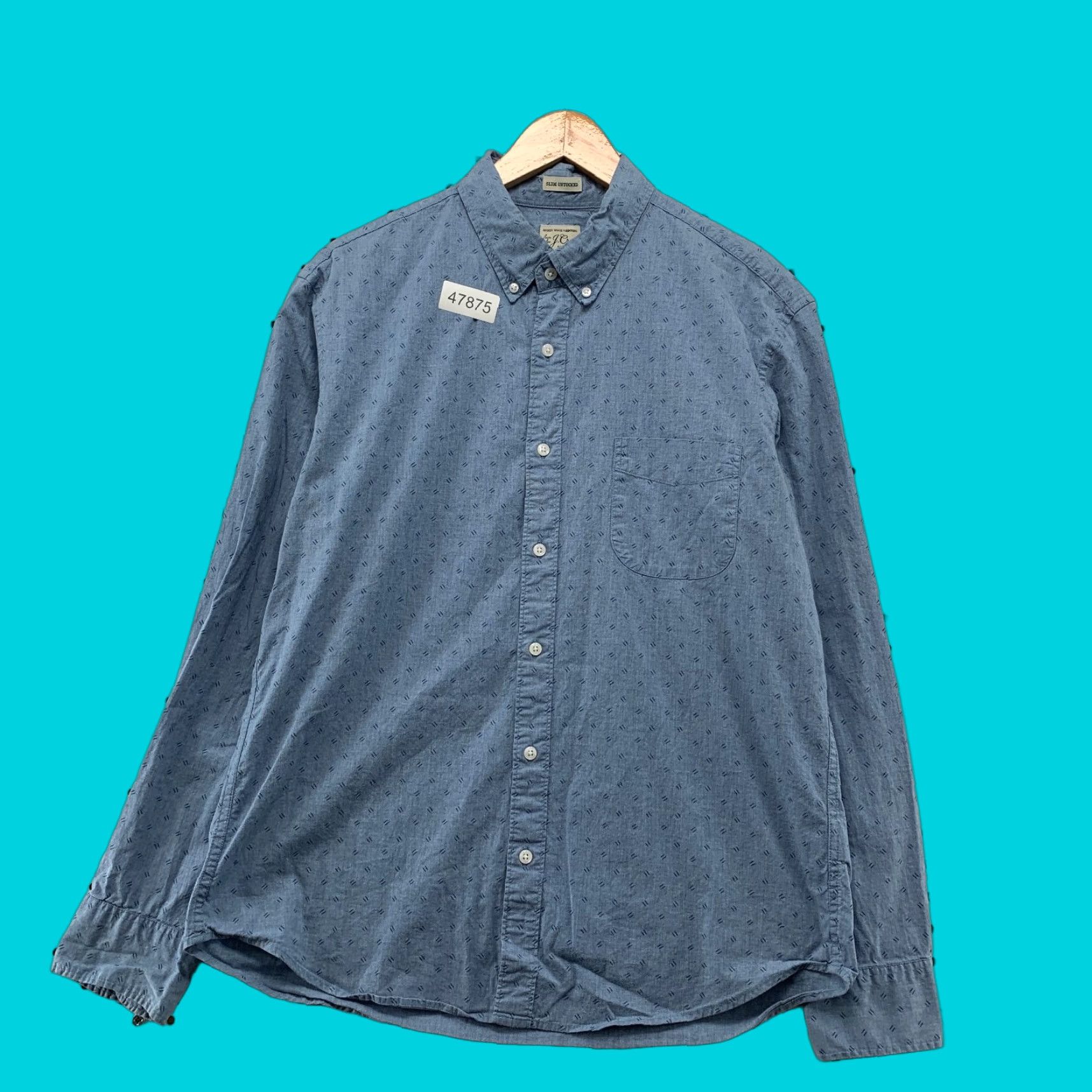 J.Crew J.CREW Button-Up Shirt Mens Large Blue Slim Untucked Secret Wash Short Stretch Blue Size US L / EU 52-54 / 3 - 1 Thumbnail