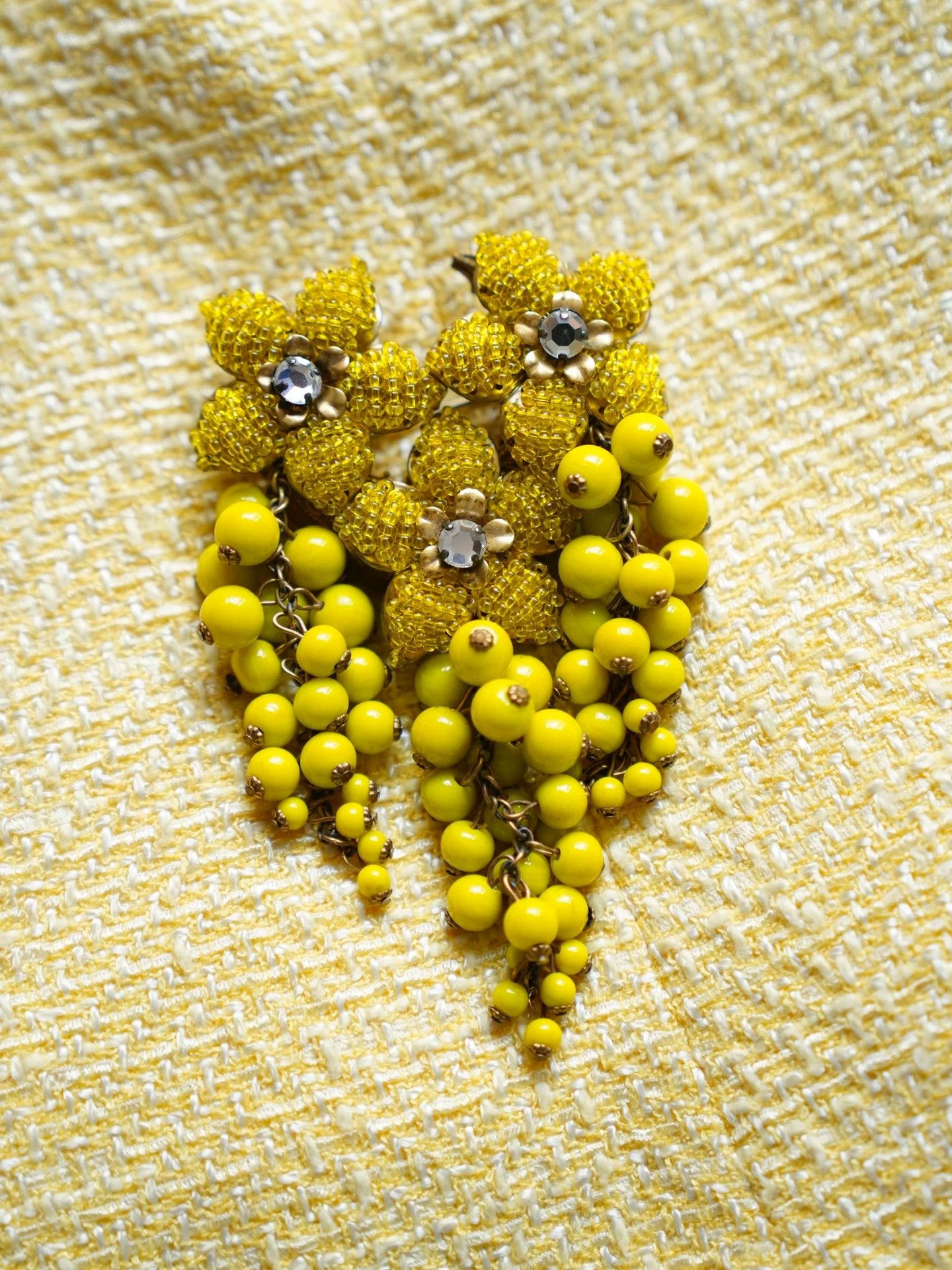 Other Miram Haskell 1940s/50s Yellow Glass Floral Brooch Earring Set Size ONE SIZE - 9 Thumbnail