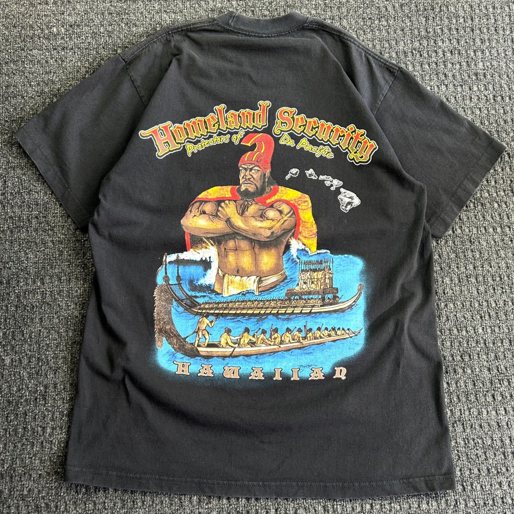 Vintage VINTAGE Hawaii Security Protectors of Da Pacific Shirt Hawaiian Shaka XL Heavy Size US XL / EU 56 / 4 - 2 Thumbnail