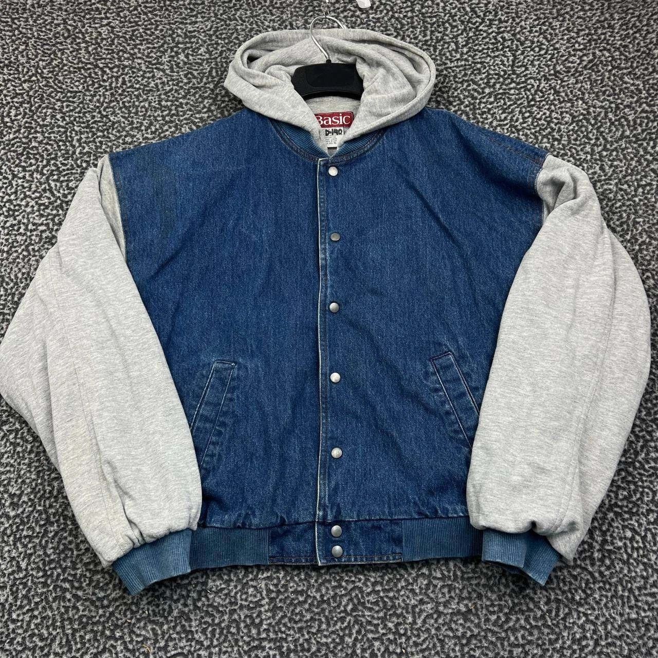 Other Basic Varsity Denim Jacket Women Snap Button Long Sleeve XL Size XL / US 12-14 / IT 48-50 - 1 Thumbnail