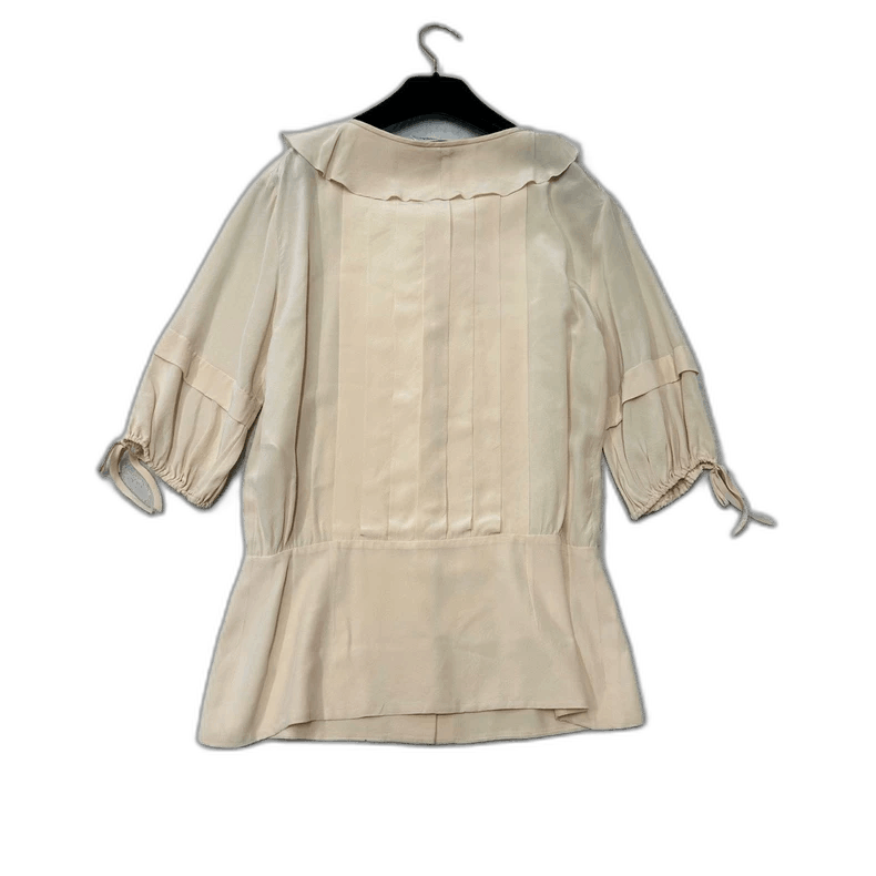 Chanel Pink Doll Collar Blouse with Pearl Buttons Size M / US 6-8 / IT 42-44 - 1 Thumbnail