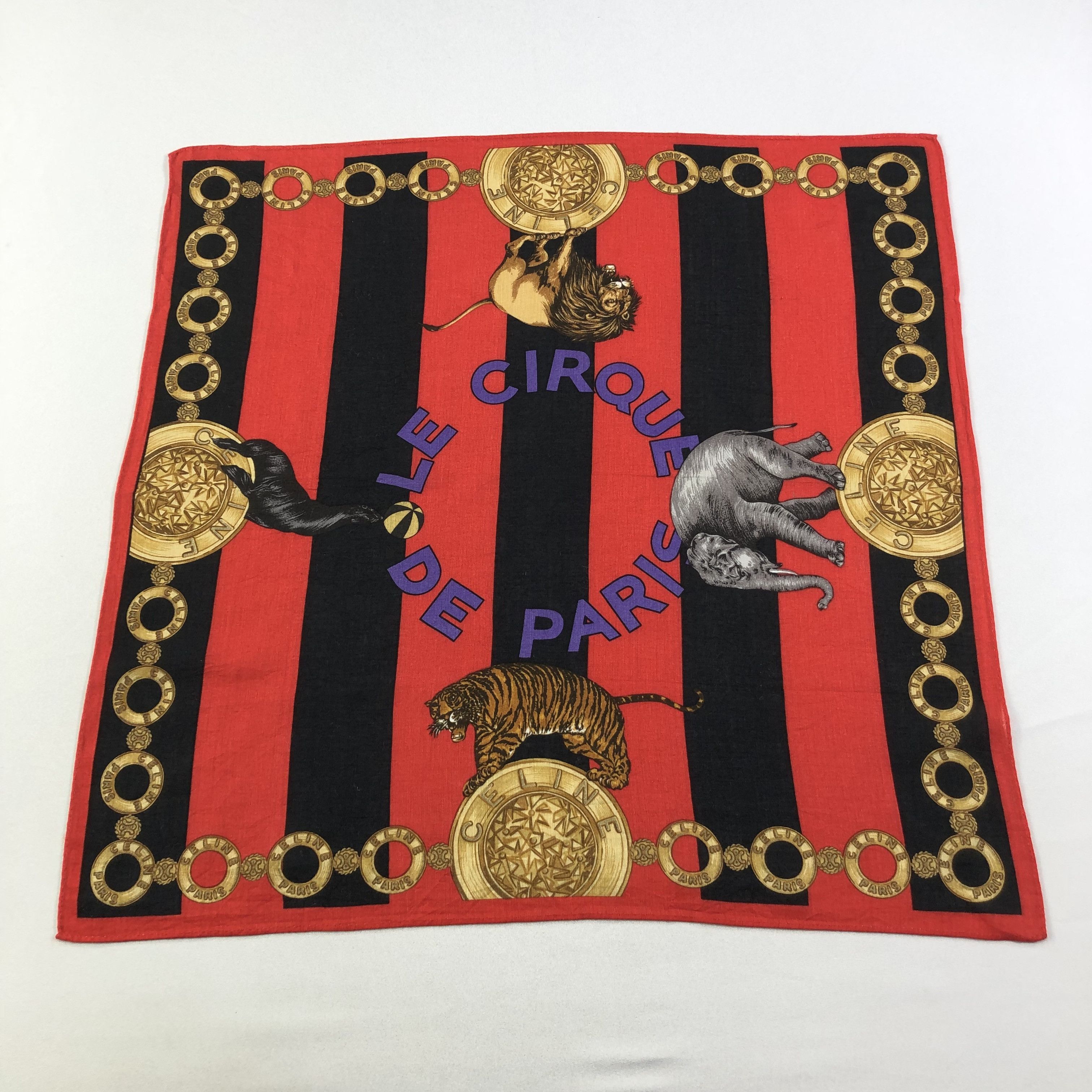 Celine Celine Circus Handkerchief Neckerchief Bandana H1719 Size ONE SIZE - 1 Thumbnail