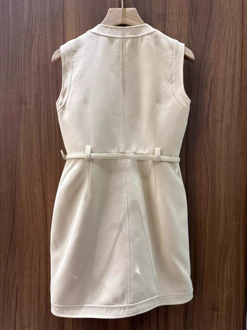 Gucci Beige mulberry silk wool blend dress