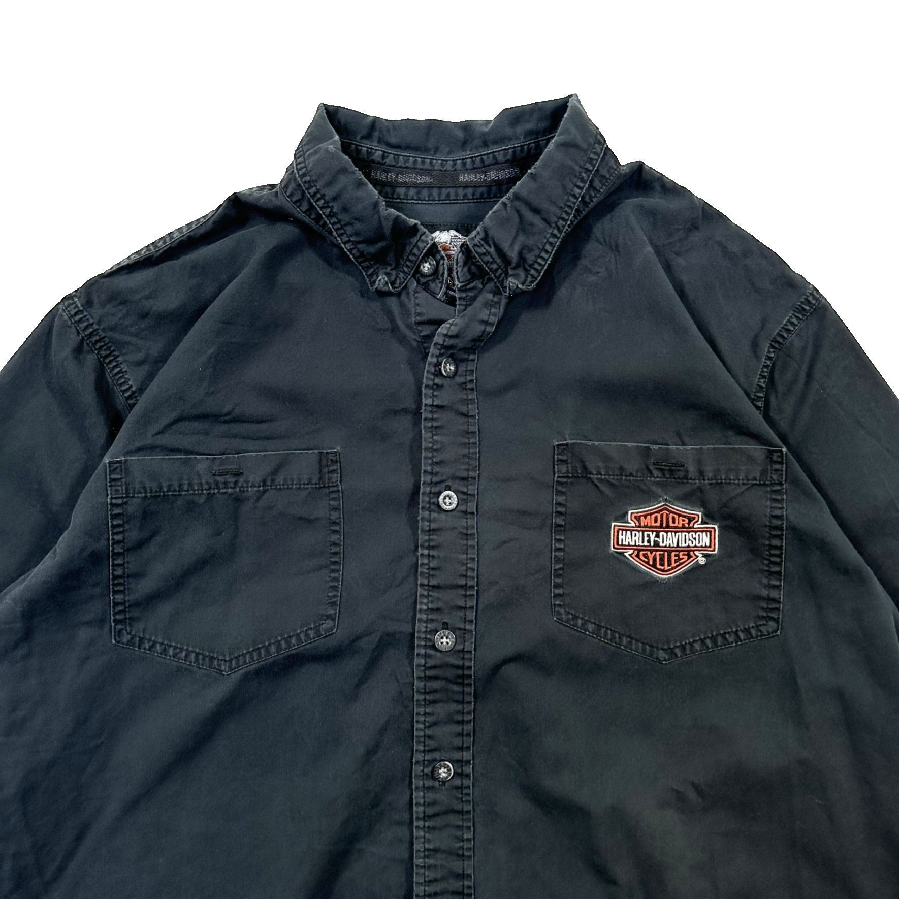 Vintage Vintage 90s Harley Davidson Embroidered Denim Button Up Size US XXL / EU 58 / 5 - 2 Thumbnail