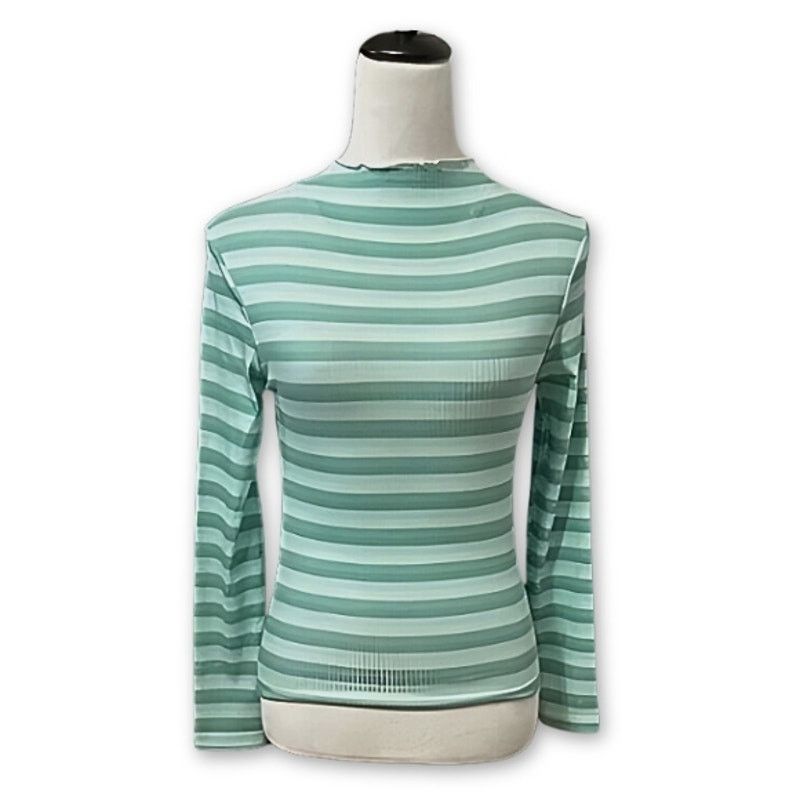 Other Cali Be Casual Top Mock Neck Lettuce Edge Ribbed Stripe M Size M / US 6-8 / IT 42-44 - 2 Thumbnail