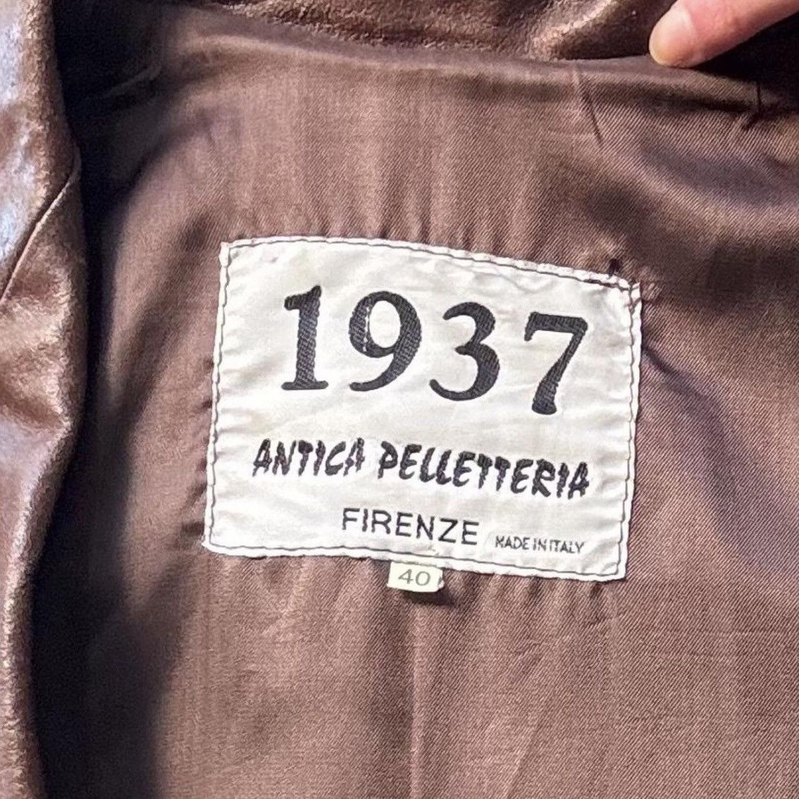 Firenze TRU VTG 90s BROWN LUXE LEATHER COAT Size S / US 4 / IT 40 - 5 Thumbnail