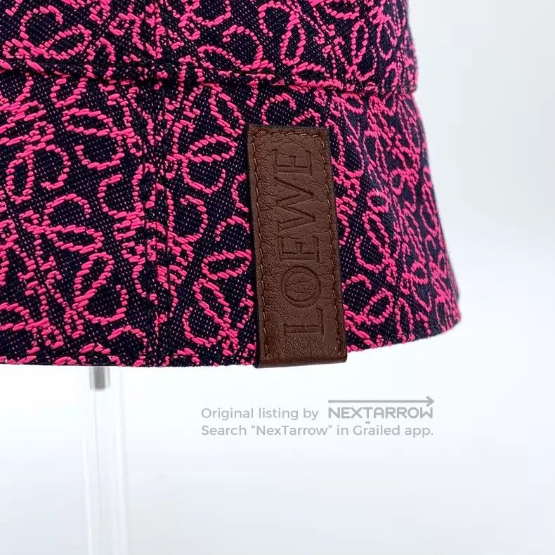 Loewe Loewe size 58 Pink Logo Embroidered Full Print Cotton Casua Size ONE SIZE - 7 Thumbnail