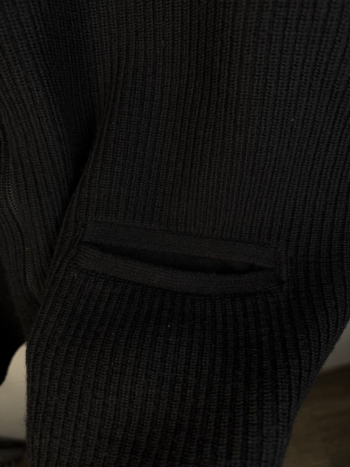 Yves Saint Laurent Black YSL Sweater Zip Knit Heavy Vintage Quarter Zip 90s Size US L / EU 52-54 / 3 - 14 Thumbnail