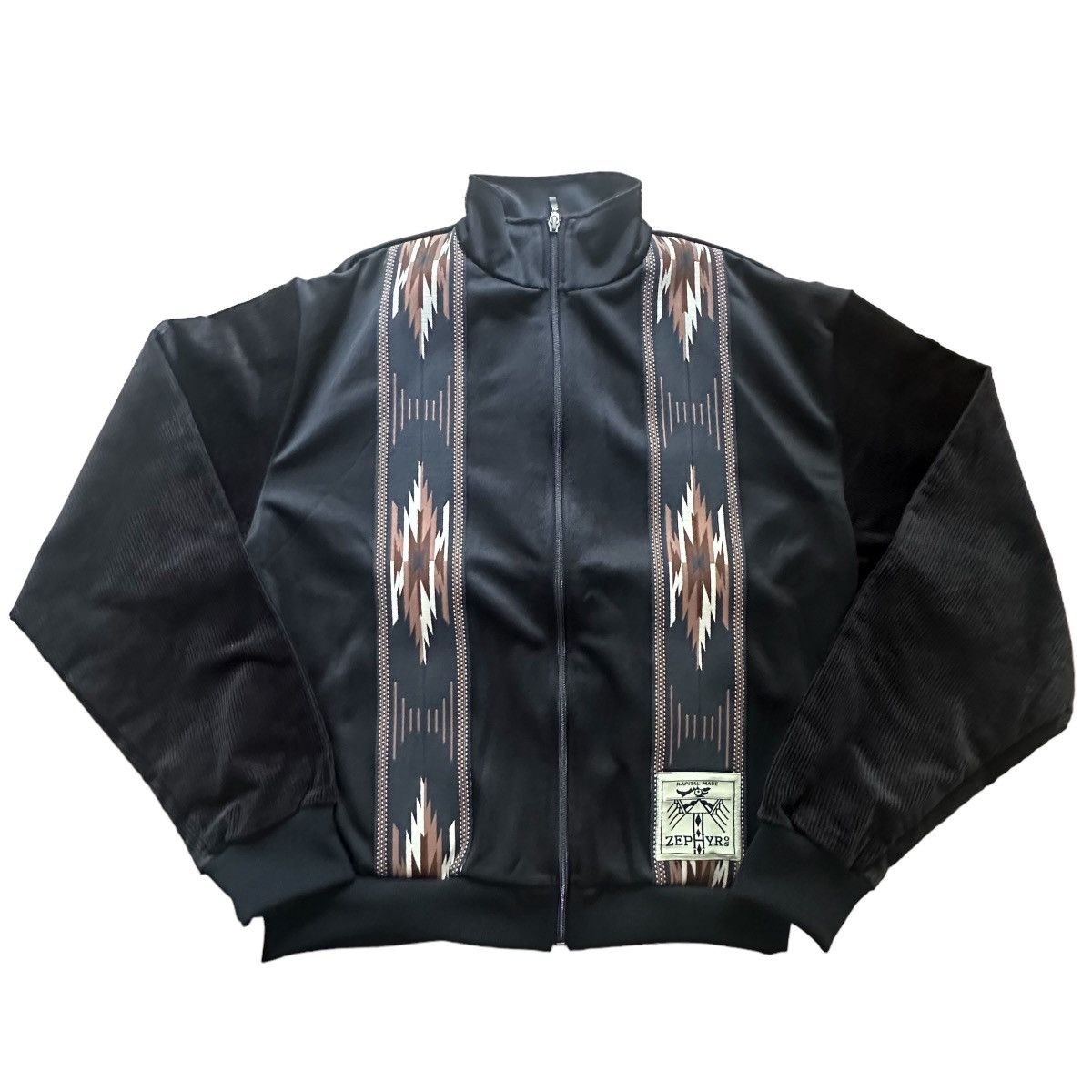 image of Kapital Smooth Kochi & Zephyr Track Suit Jacket in Black, Men's (Size Large)