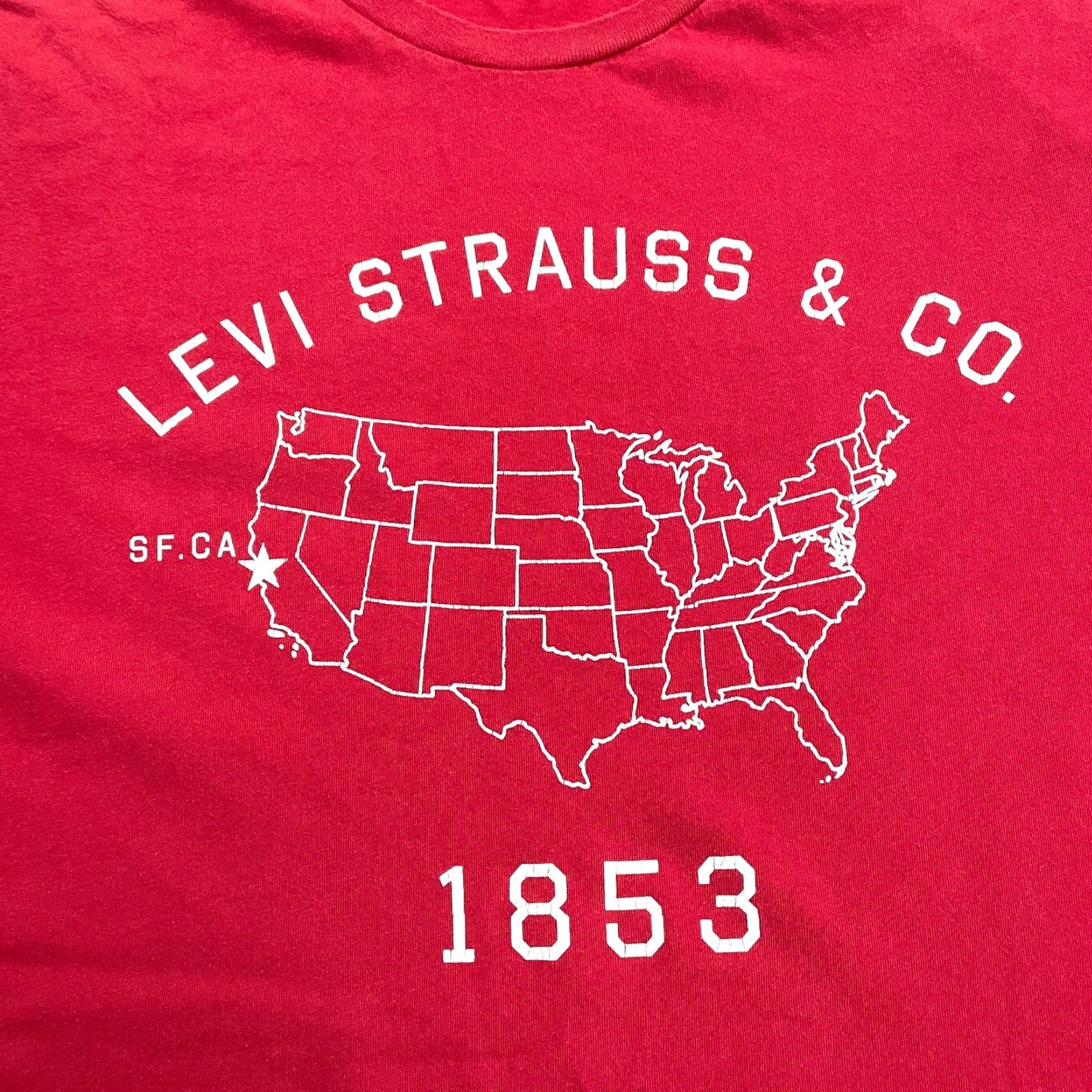 Levi's Levi's Graphic T-Shirt Mens Medium Red Cotton Casual Tee Streetwear Size US M / EU 48-50 / 2 - 3 Thumbnail