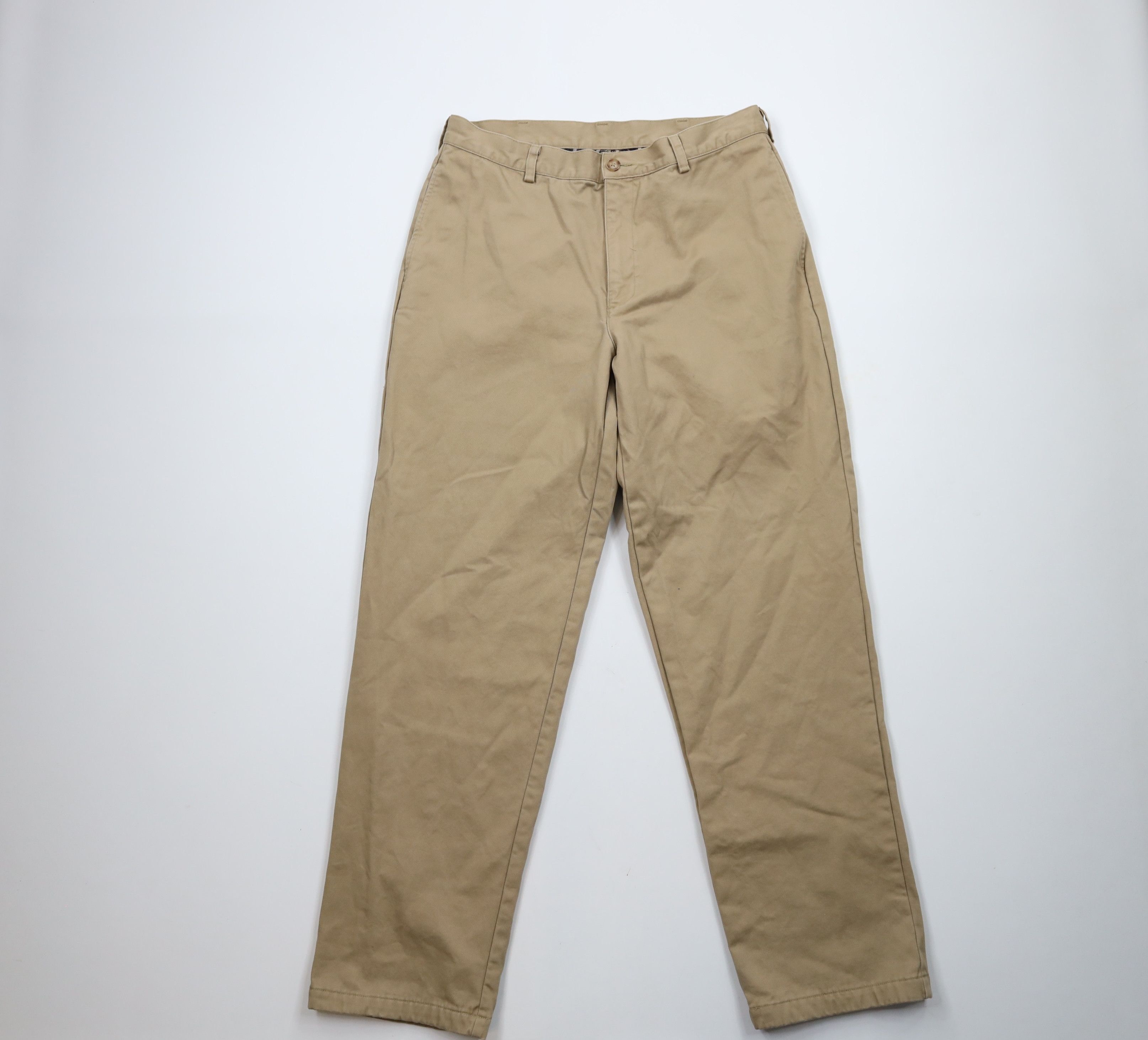 L.L. Bean × Vintage Vintage LL Bean Straight Leg Chino Pants Trousers Beige Size US 33 - 2 Thumbnail
