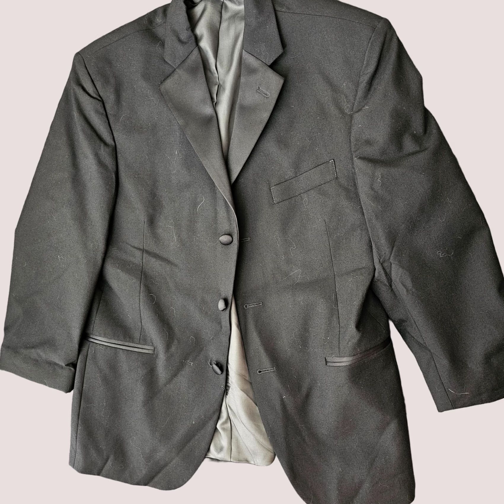 Chaps Chaps Blazer Wool Black Satin Facing Lapel Tuxedo Jacket 38 Short Men Three-Button Notch Lapel Short Ventless Regular Brand Chaps Size US 38 / EU 54 - 1 Thumbnail
