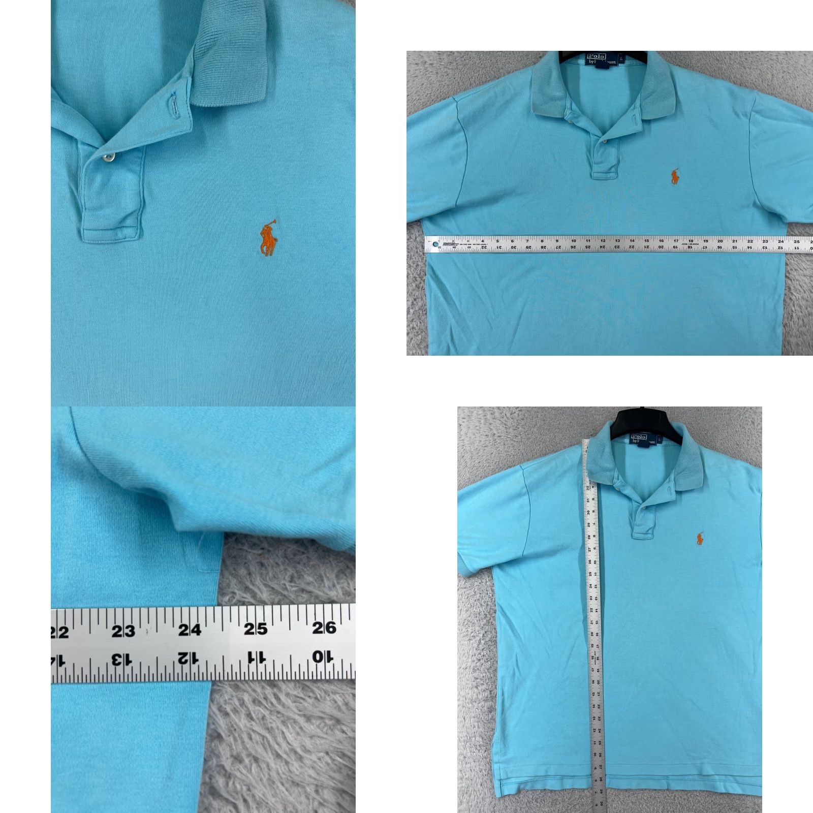 Polo Ralph Lauren VINTAGE Polo Ralph Lauren Shirt Men Large Blue Golf Pony Logo Short Sleeve Cotton Size US L / EU 52-54 / 3 - 8 Thumbnail
