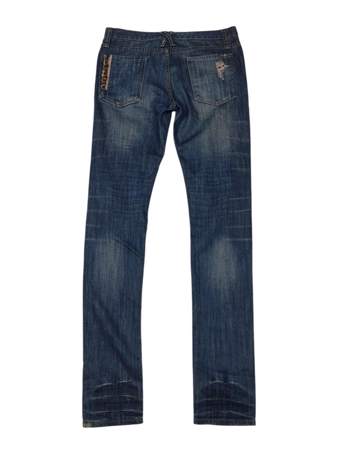 Designer × Japanese Brand Vintage 90s Stovepipe Studded Distressed Whiiskered Jeans Size 32" / US 10 / IT 46 - 11 Thumbnail
