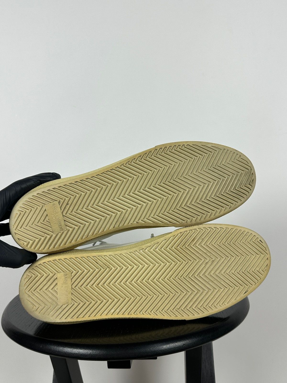 Saint Laurent Paris Saint Laurent Paris Court Classic Leather Low Top Sneakers Size US 12 / EU 45 - 22 Thumbnail