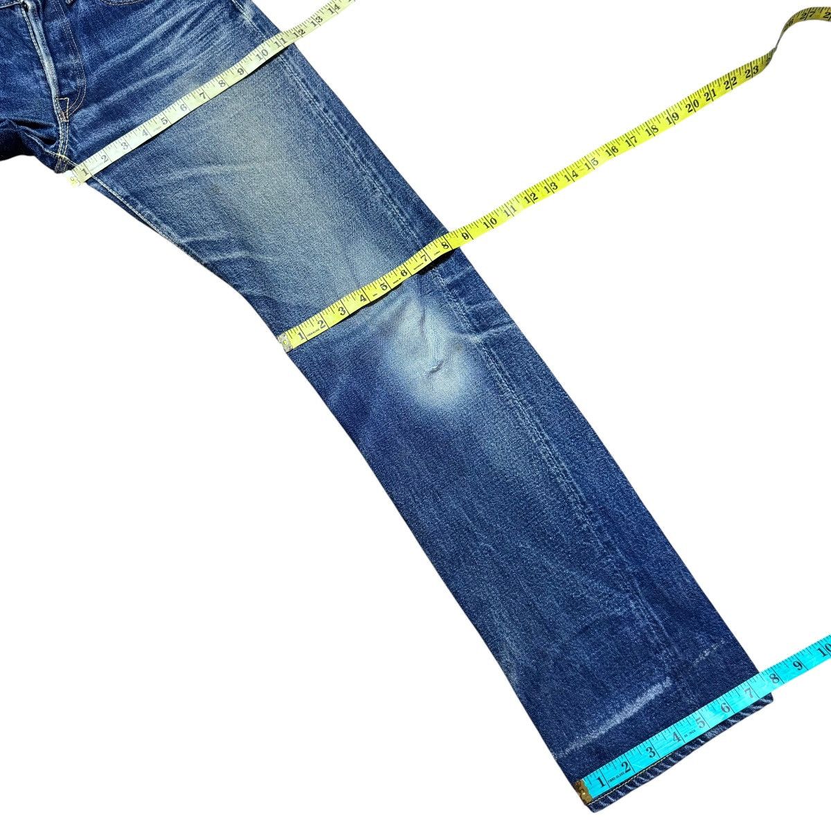 Jelado 17oz Graph Zero Distressed Denim Selvedge Jeans Natural Fade Size US 30 / EU 46 - 24 Thumbnail