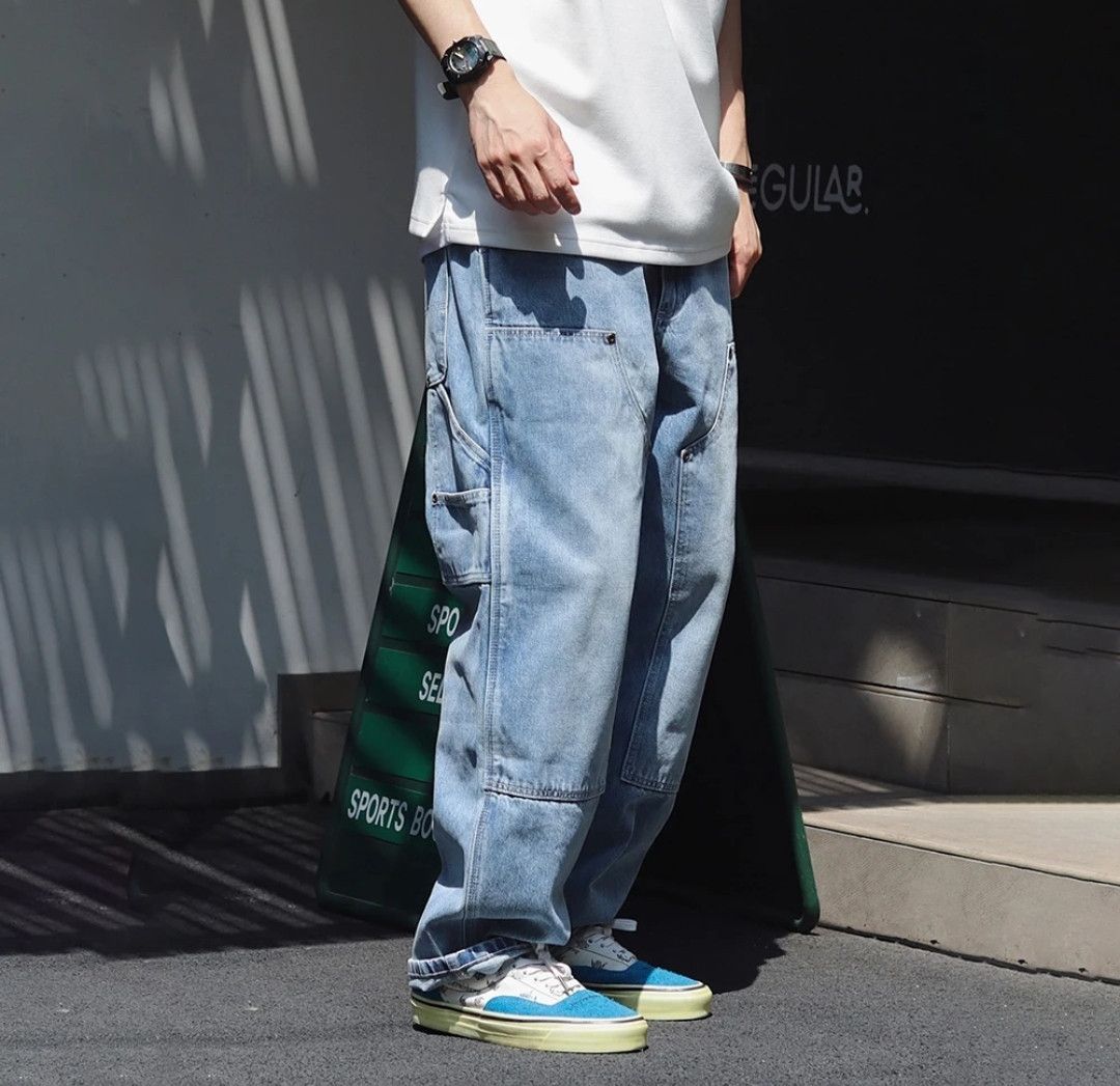 Japanese Brand × Jean Streetwear Jeans Men Cargo Double Knee Carpenter Size US 32 / EU 48 - 5 Thumbnail