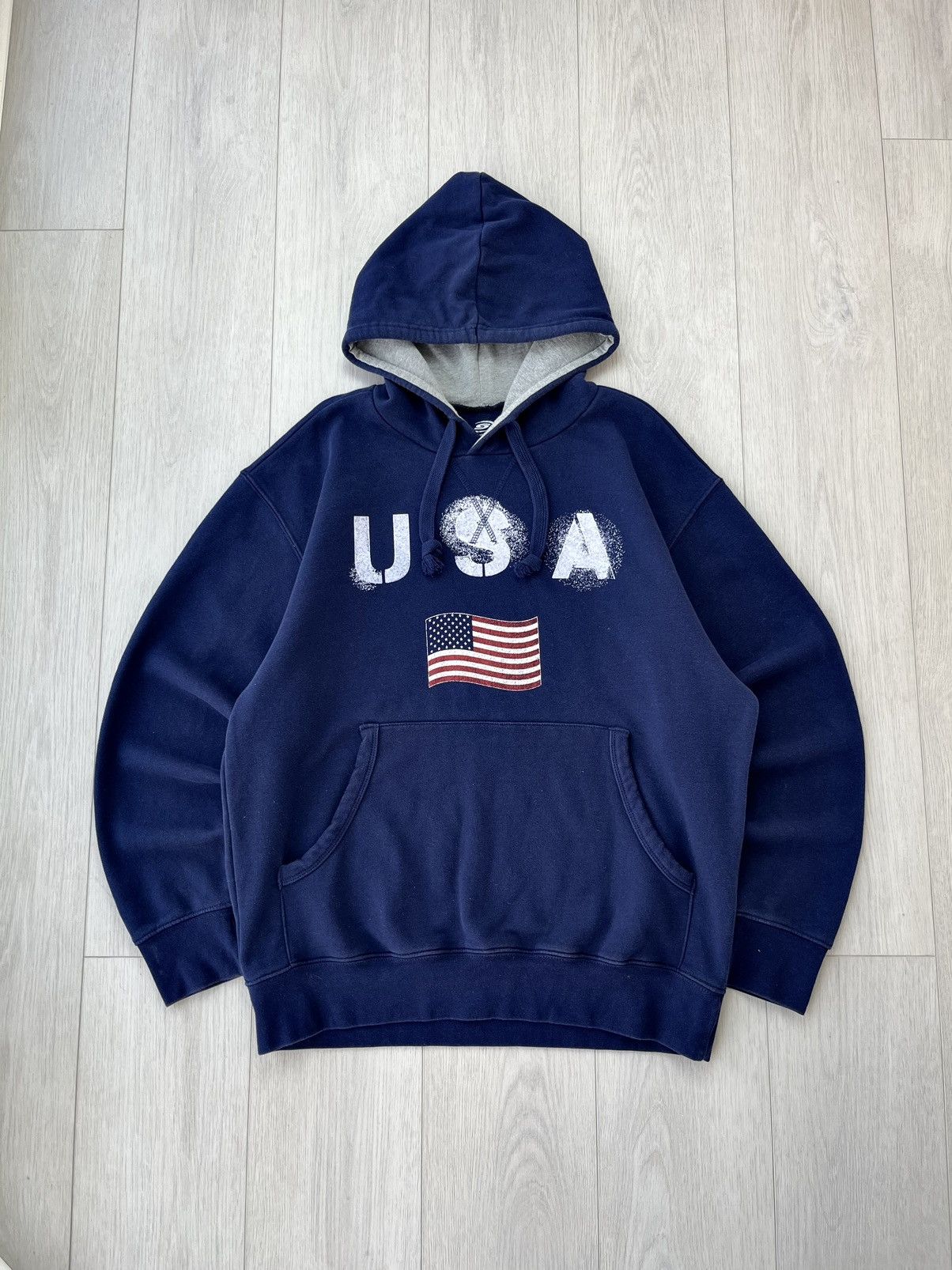 Vintage USA Flag Hoodie Big Logo Like Polo Ralph Lauren Y2K Vintage Size US M / EU 48-50 / 2 - 1 Thumbnail