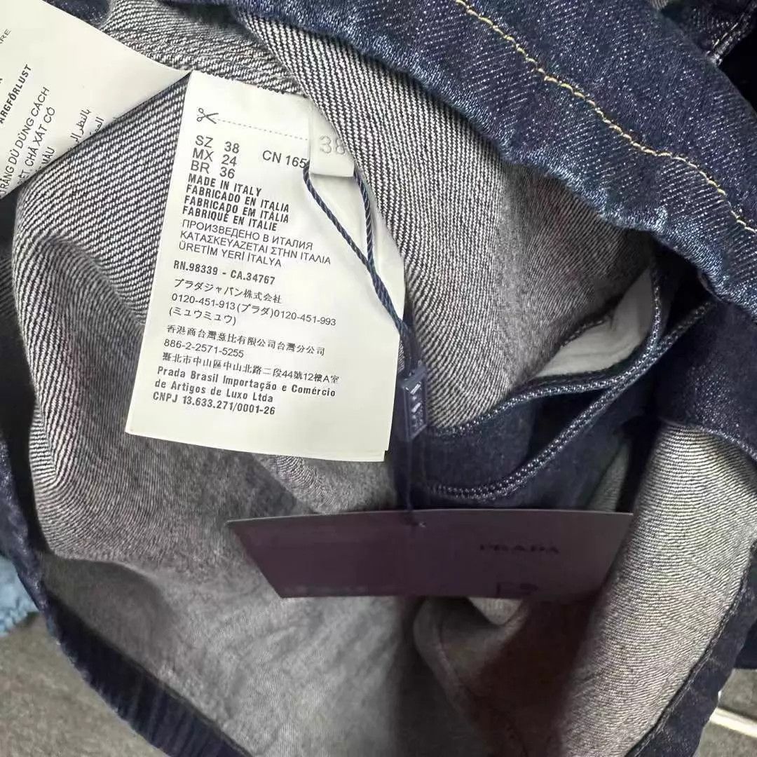 Prada Prada New w/ Tags Denim Short Sleeve Metal Triangle Logo 38 Size XS / US 0-2 / IT 36-38 - 3 Thumbnail