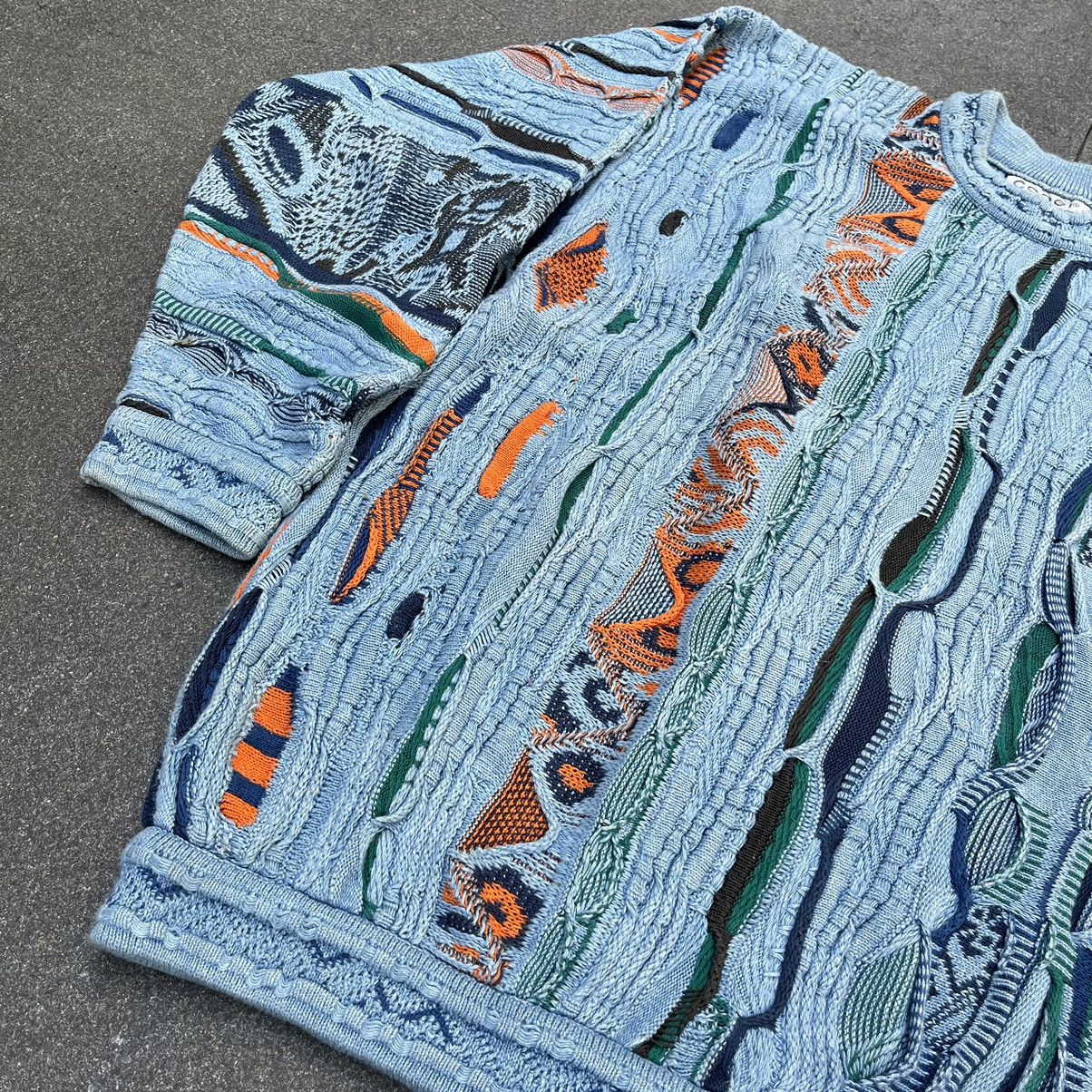 Coogi × Vintage 90s Coogi Blues 3D Cable Knitwear Size US L / EU 52-54 / 3 - 3 Thumbnail