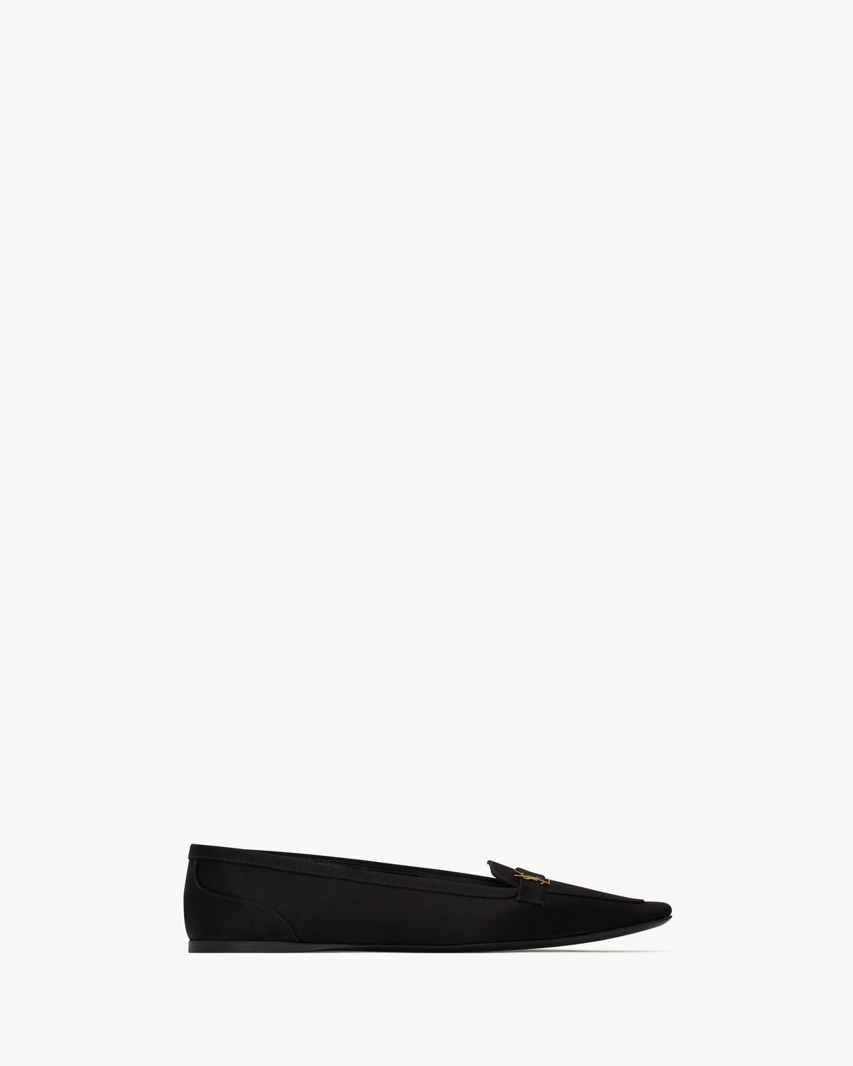Saint Laurent Paris oc11z1225 819216 Poppy Ballerinas Flats in Satin Crepe Black Size US 11 / IT 41 - 1 Thumbnail
