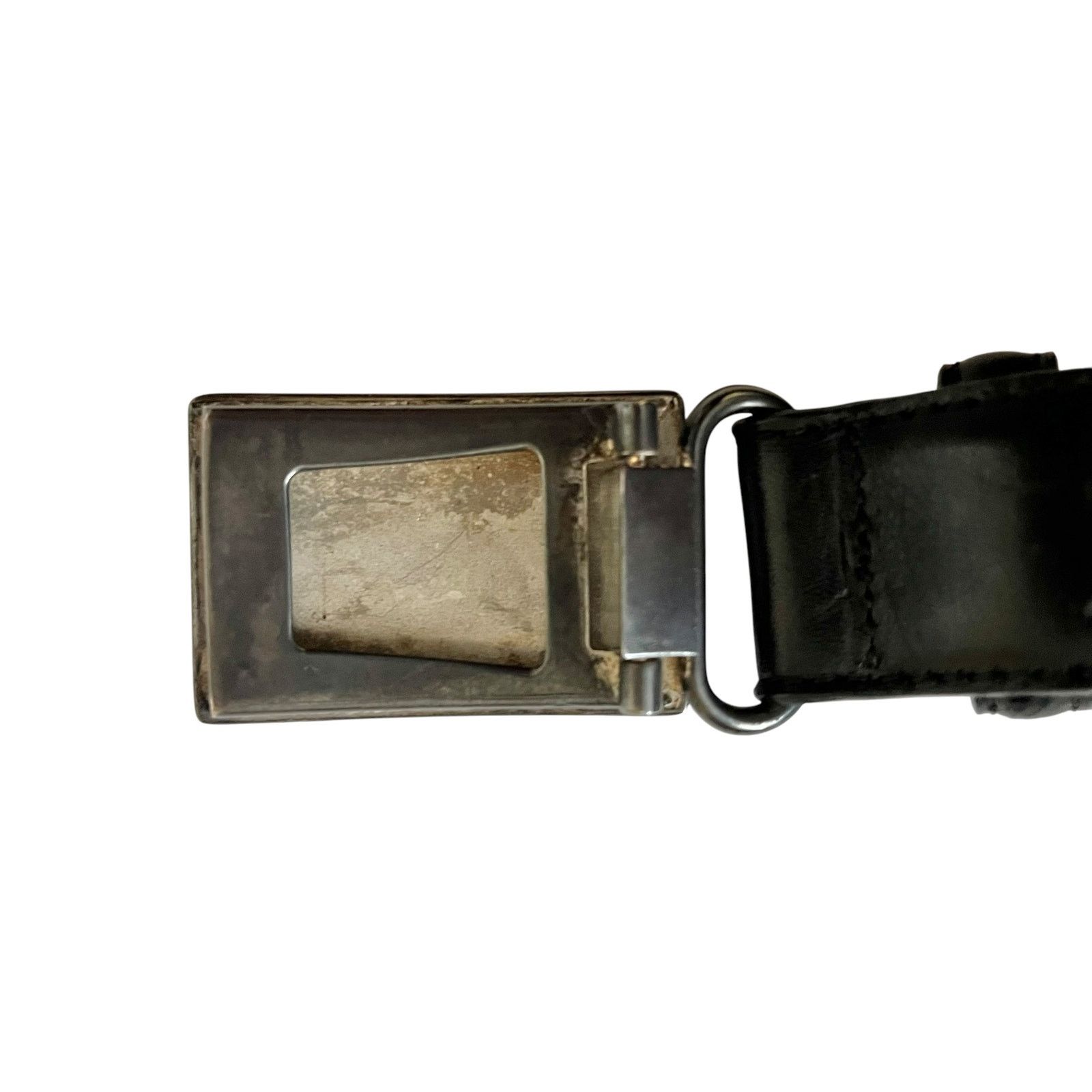 Ralph Lauren Ralph Lauren Art Deco Monogram Buckle Black Leather Belt Size ONE SIZE - 7 Thumbnail