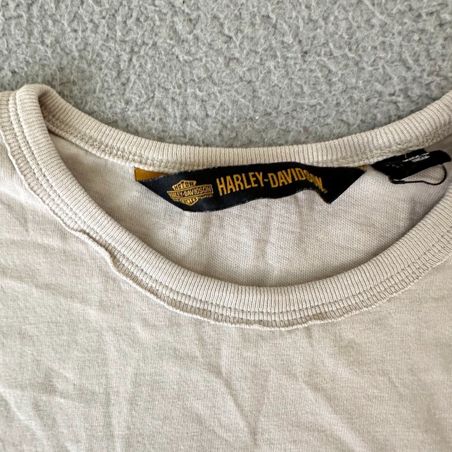 Harley Davidson VINTAGE Harley Davidson Shirt Womens Small Beige Brown Logo Motorcycle Biker Ladies Size S / US 4 / IT 40 - 3 Thumbnail