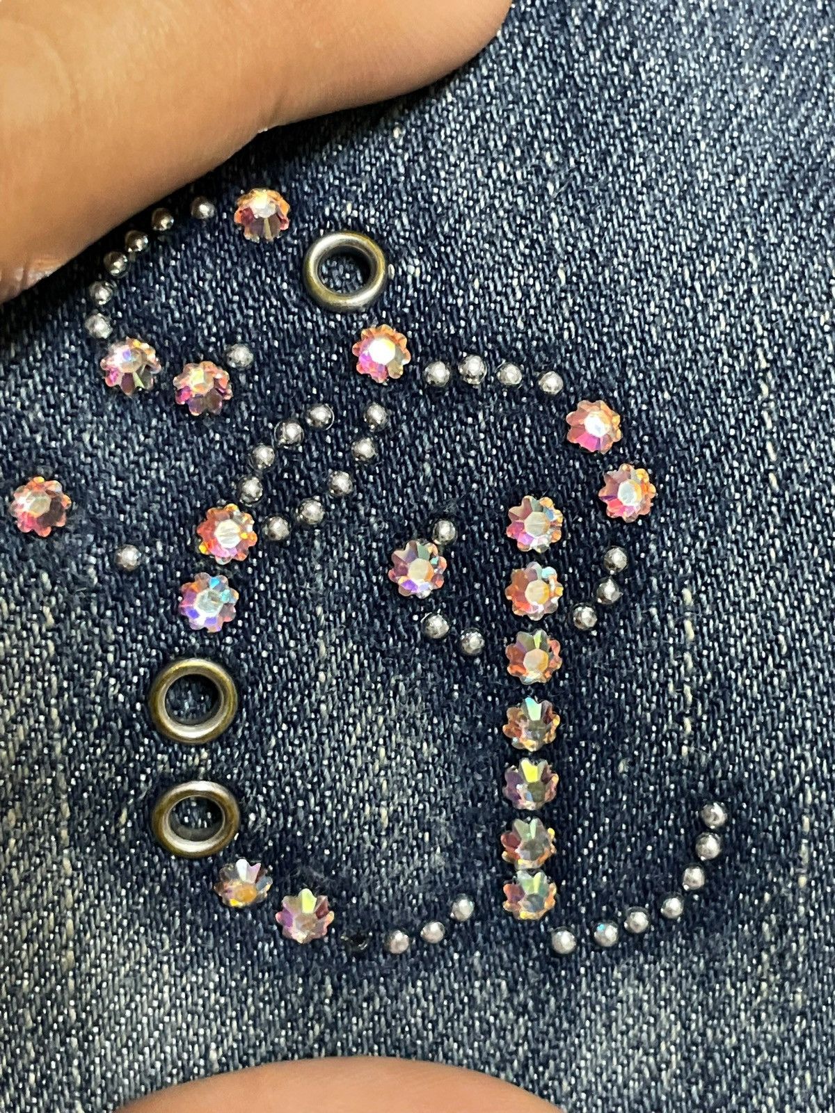 Emporio Armani Vintage Y2K Emporio Armani Beads At Back Style Bootcut Jeans Size 29" - 11 Thumbnail