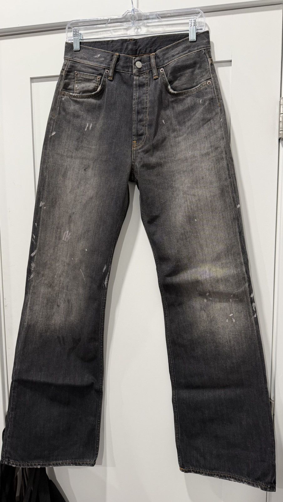 Acne Studios BLACK 2021- REGULAR LOOSE DISTRESSED PAINT SPLATTER JEANS Size US 29 - 3 Thumbnail