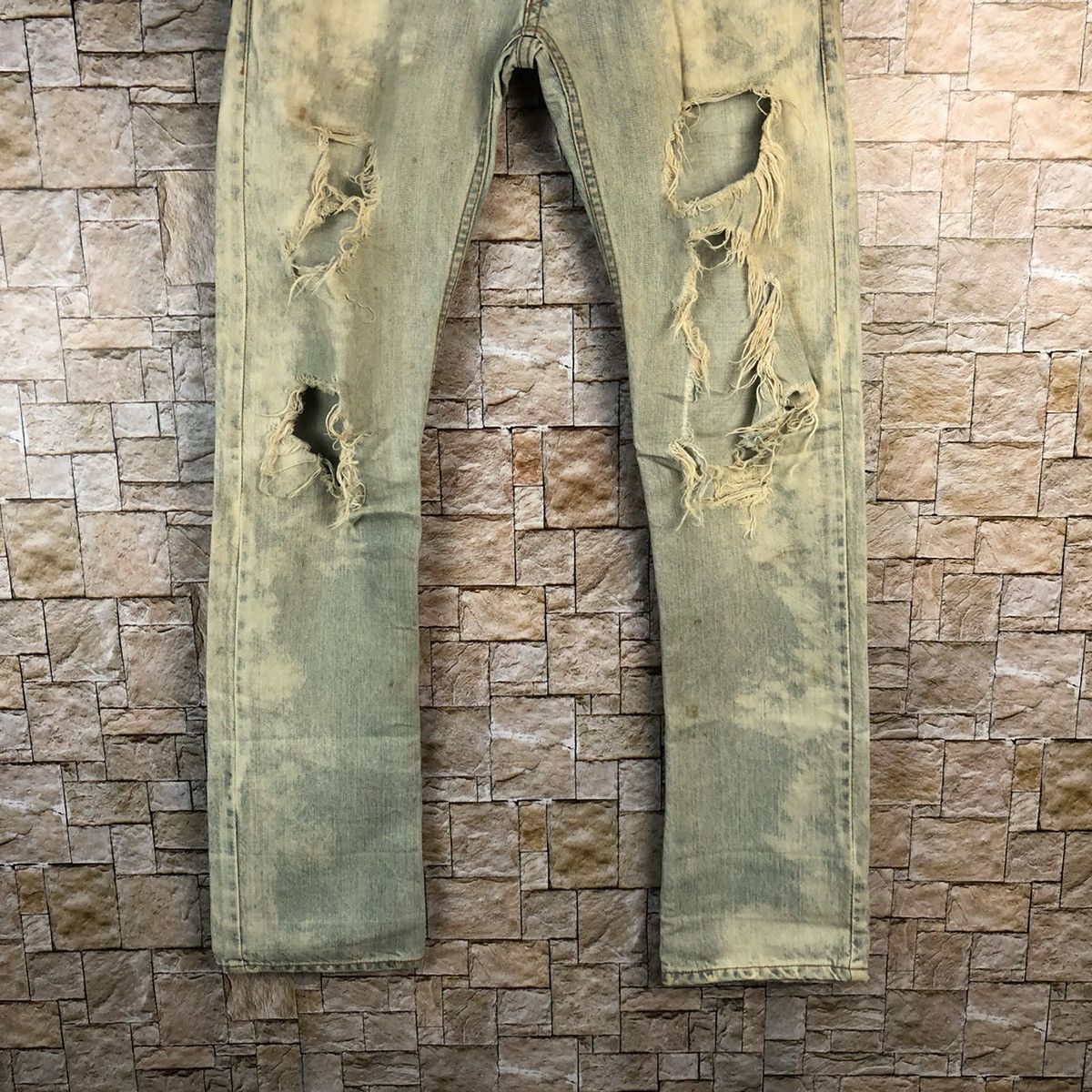 Japanese Brand Jacky Gear japan Blue ripped Distressed Denim Pants #A950 Size US 30 / EU 46 - 3 Thumbnail