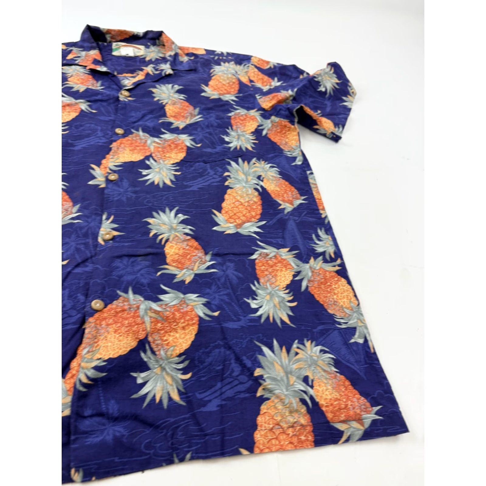Paradise Found Paradise Found Shirt Mens Large Blue Hawaiian Pineapple Vintage Casual Button-Up Short Sleeve Size US L / EU 52-54 / 3 - 3 Thumbnail