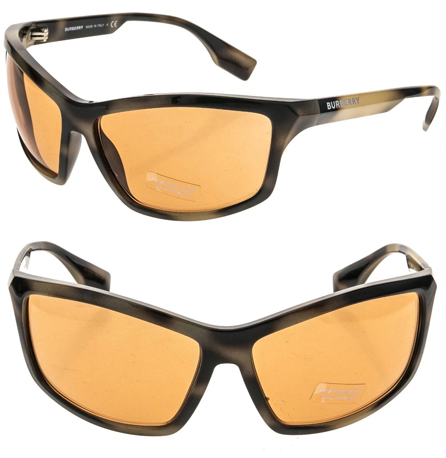 BURBERRY BE4297 4297 Wrap Mask Spotted Beige Orange