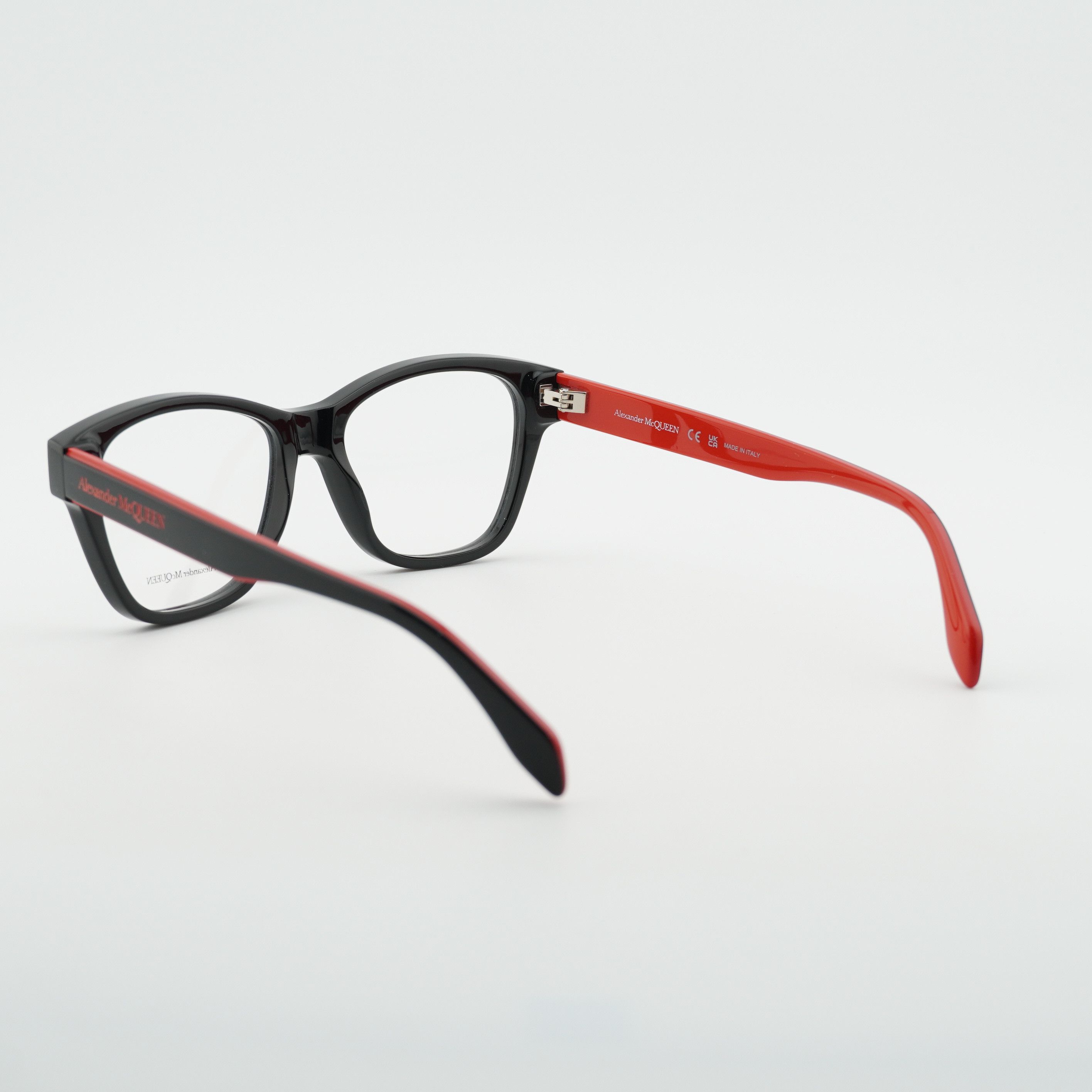 Alexander McQueen Alexander McQueen AM0306O 003 Eyeglasses Black/Red 52mm Size ONE SIZE - 3 Thumbnail