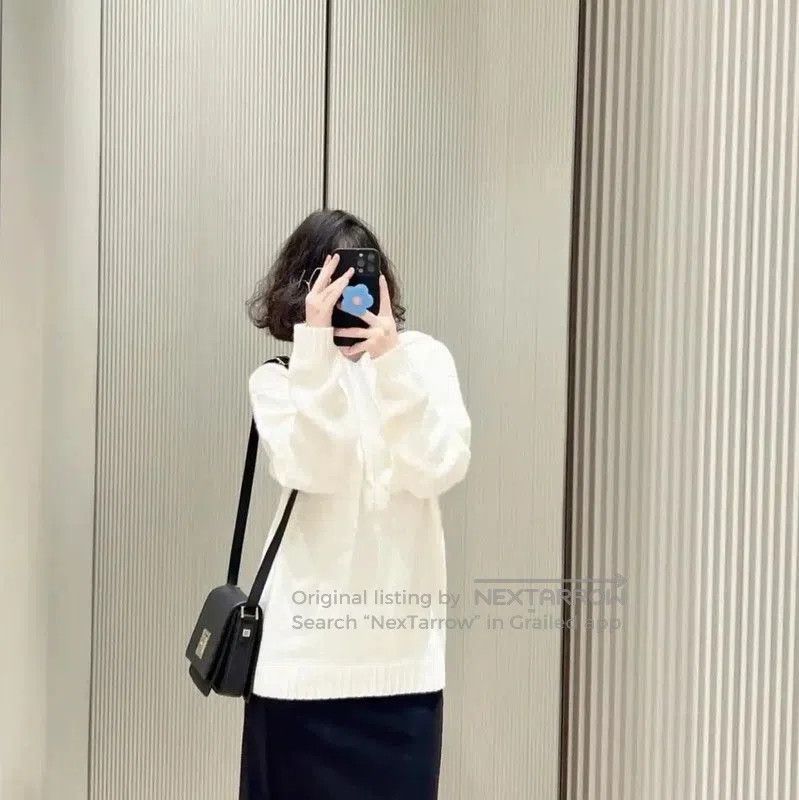 Max Mara MaxMara Cream Cotton Pullover Hoodie . Size L / US 10 / IT 46 - 8 Thumbnail