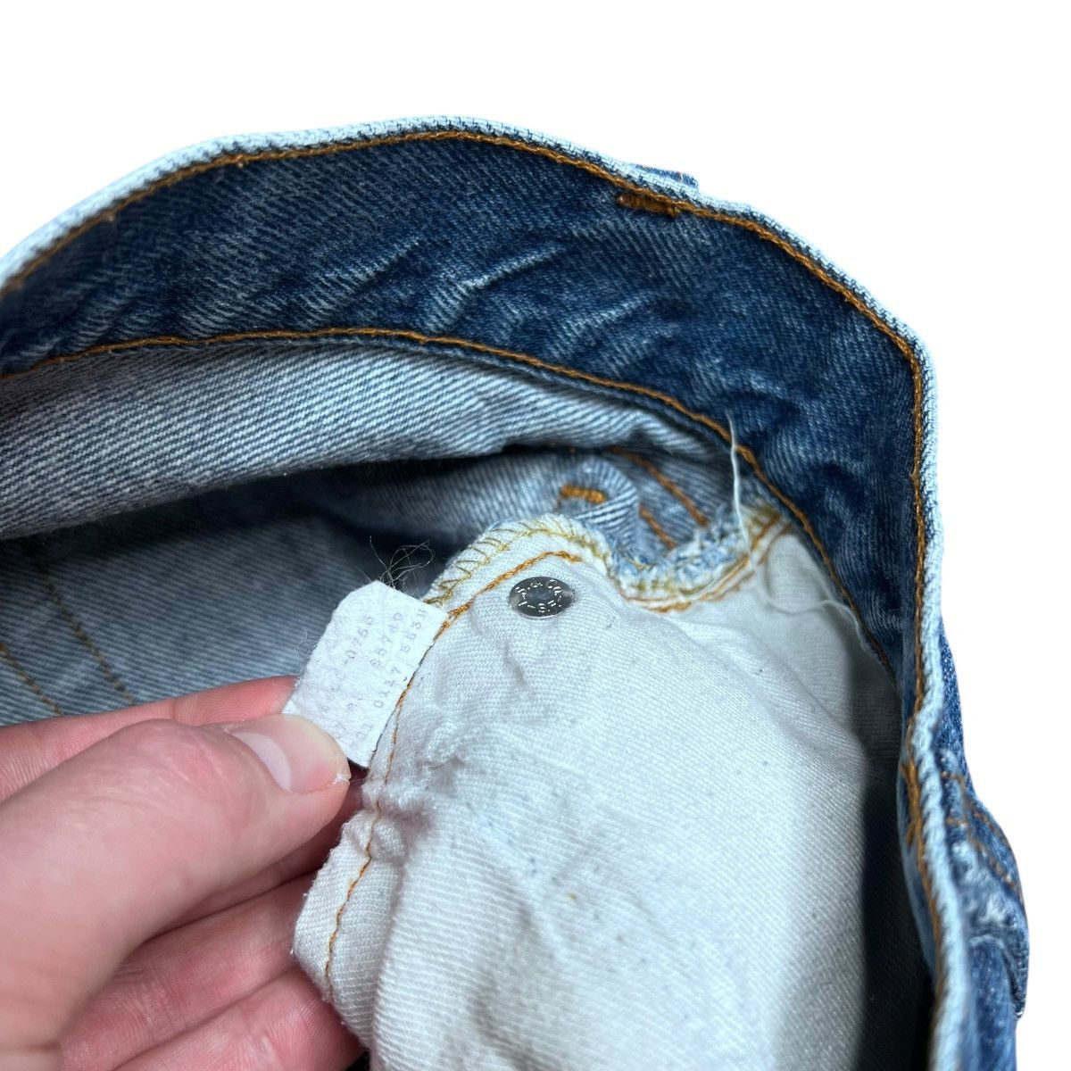 Levi's Vtg 1980s Levi’s 701 Button Fly Student USA Blue Denim Jeans Size 25" / US 0 / IT 36 - 5 Thumbnail