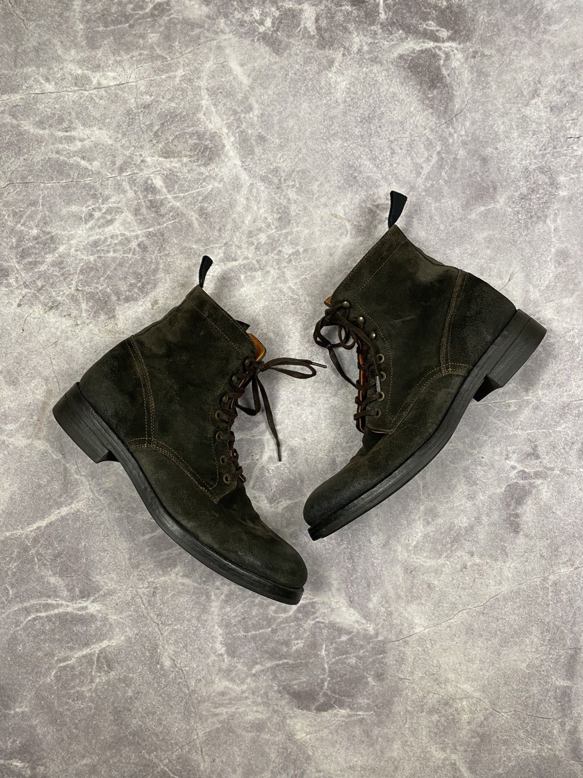 Other Brown Waxed Suede Combat Boots Made in Portugal Size: 42 Size US 9 / EU 42 - 1 Thumbnail